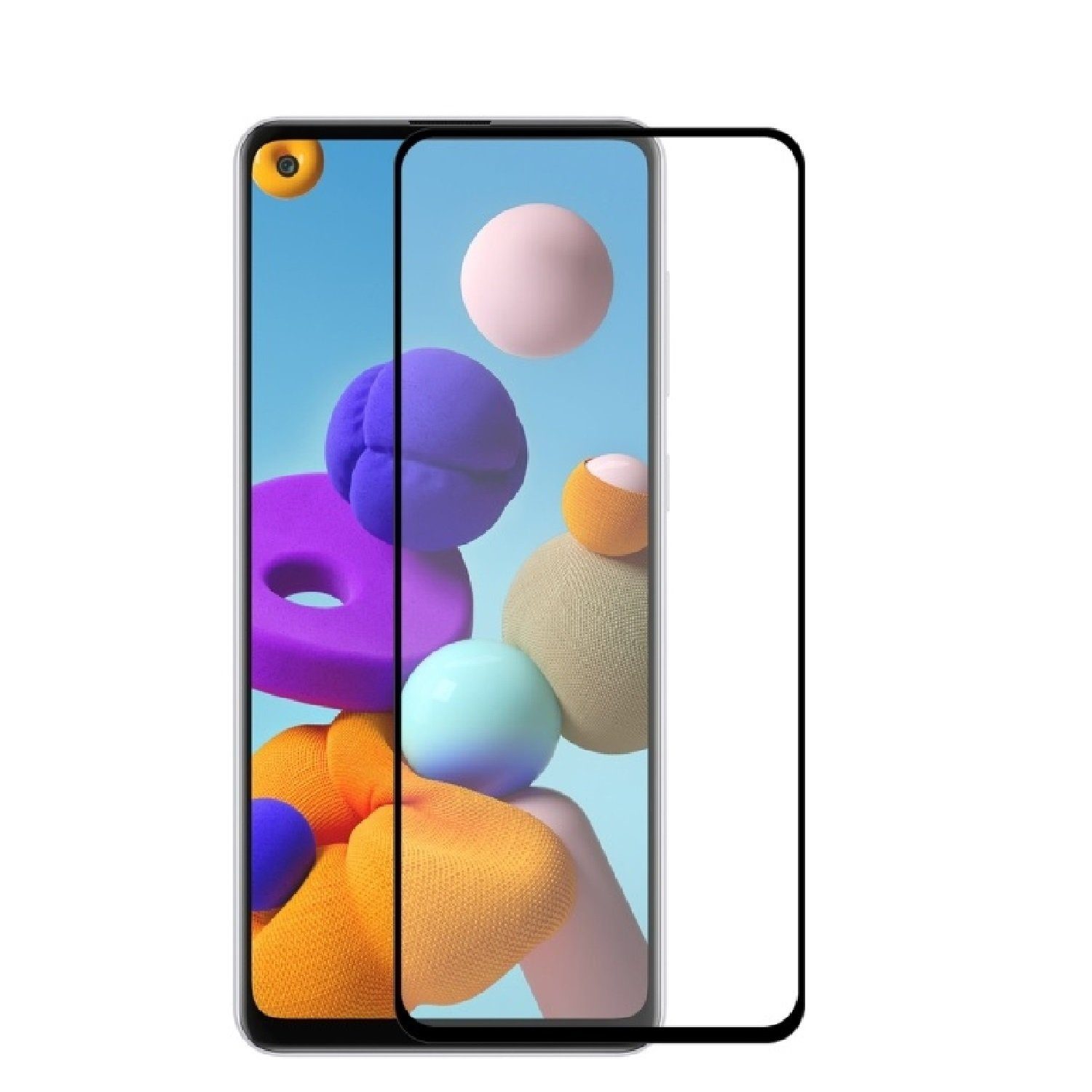 Protectorking Schutzfolie 2x 9H Panzerglas für Samsung Galaxy A21s FULL COVER Displayschutz, (2-Stück), Displayschutzglas, Schutzglas Echtglas Tempered 9H Härte HD-KLAR