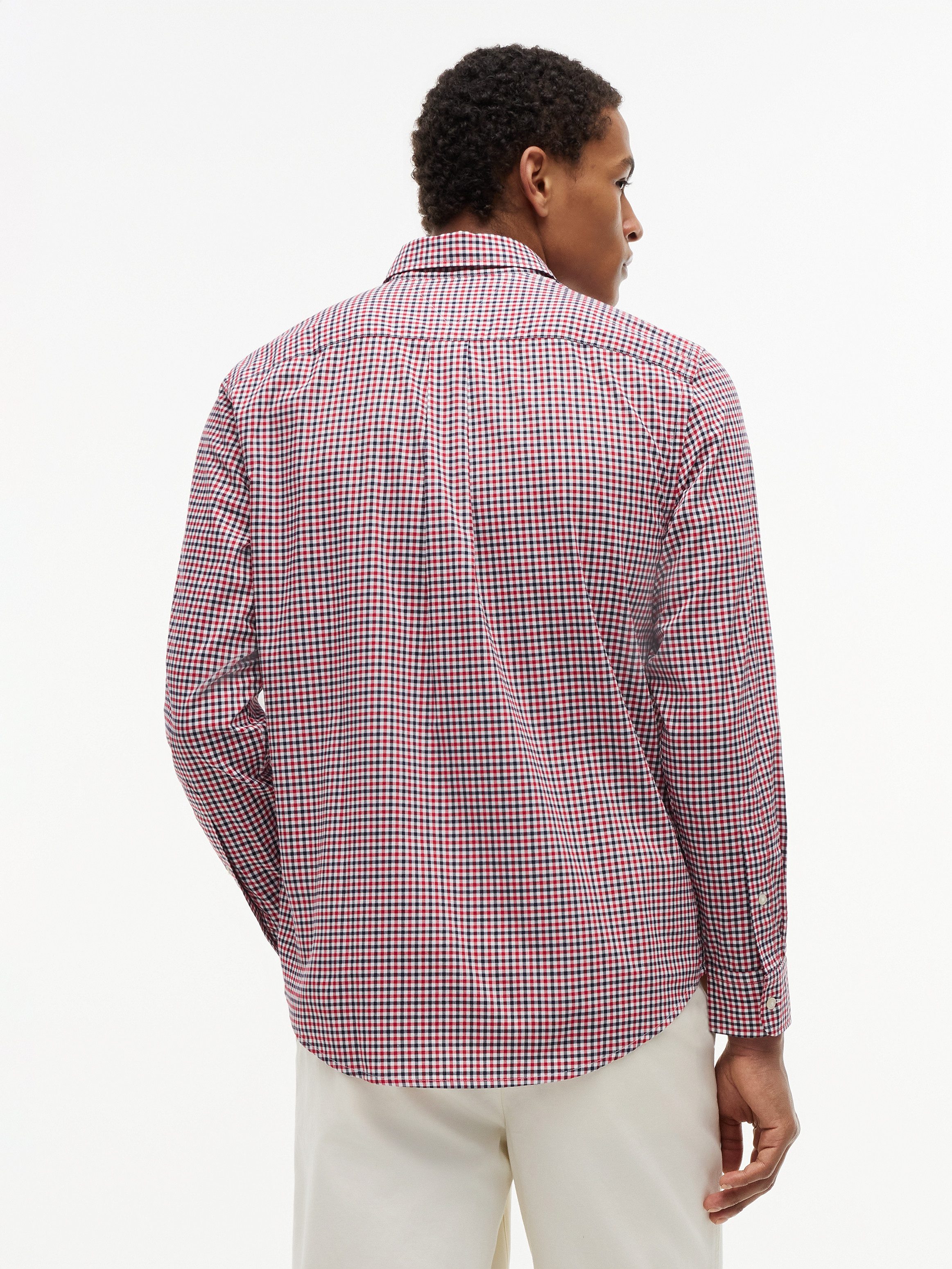 Tommy Hilfiger Langarmhemd FLEX POPLIN GINGHAM SHIRT Regular Fit Flex Cotton Gingham