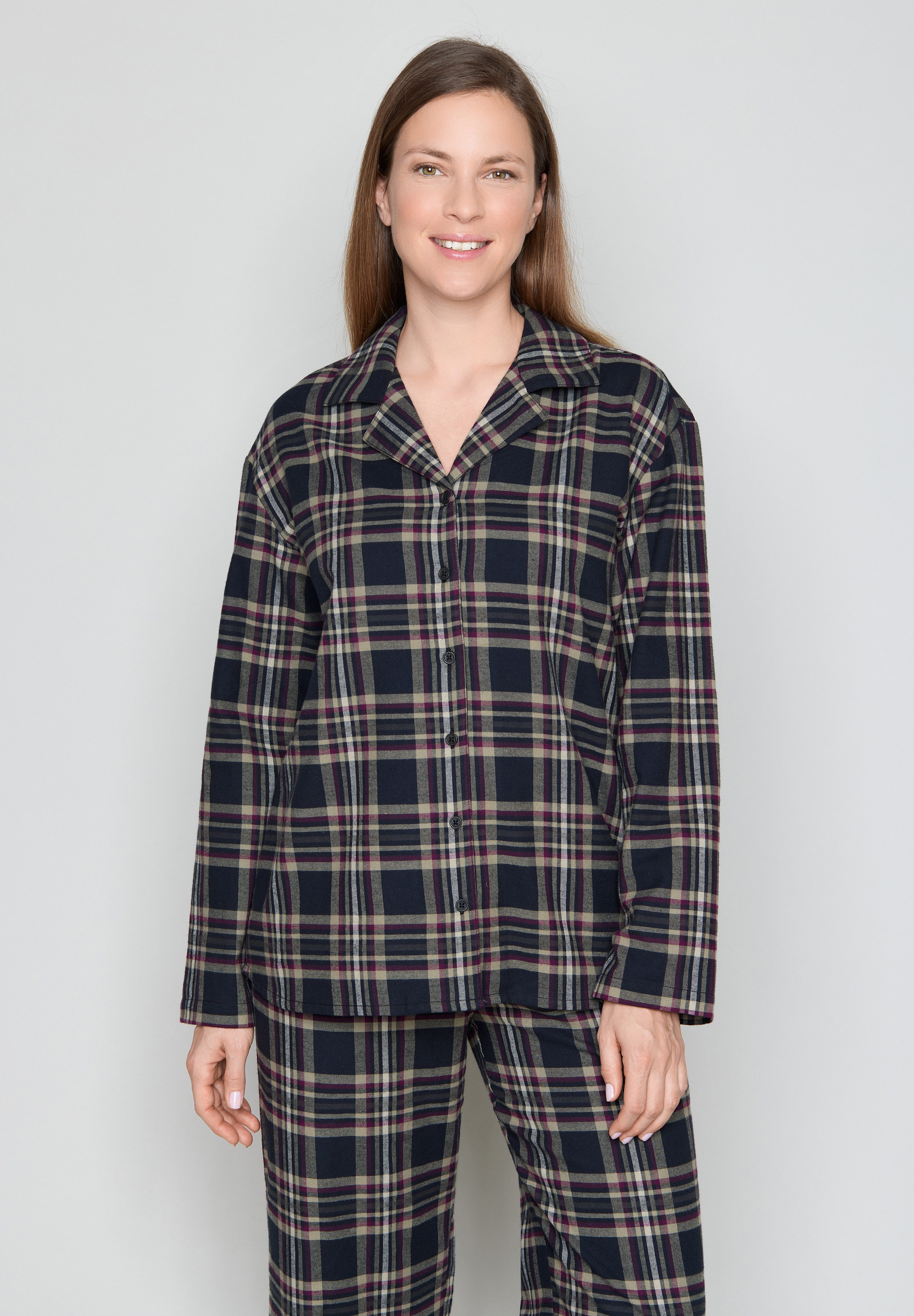 JOOP! Pyjamaoberteil Alpine Mix & Match (woven cotton)