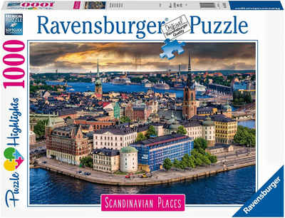 Ravensburger Puzzle Stockholm, Schweden, 1000 Puzzleteile, Made in Germany, FSC® - schützt Wald - weltweit