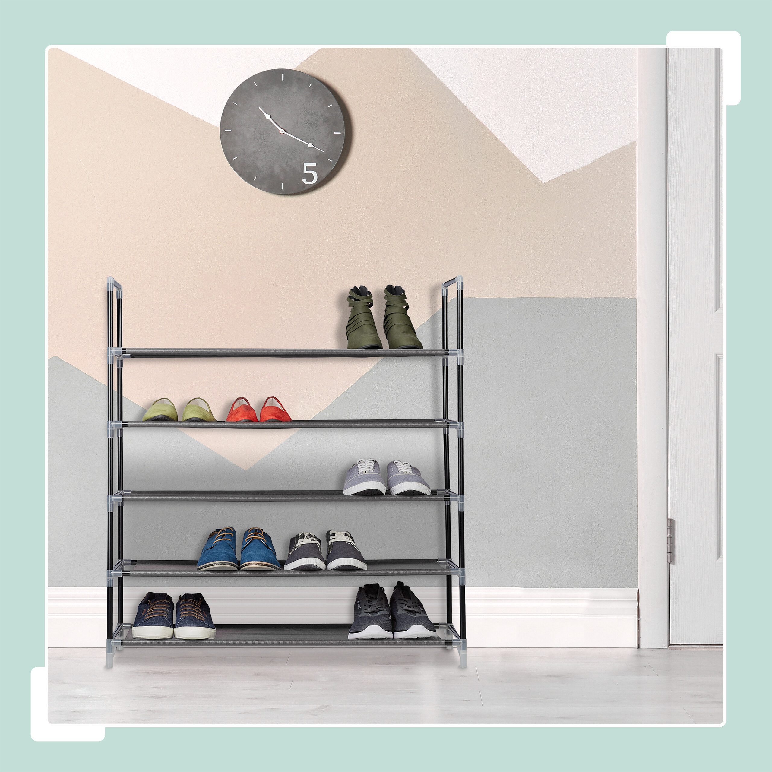 relaxdays Schuhregal für 20 Paar Schuhe, schwarz günstig online kaufen