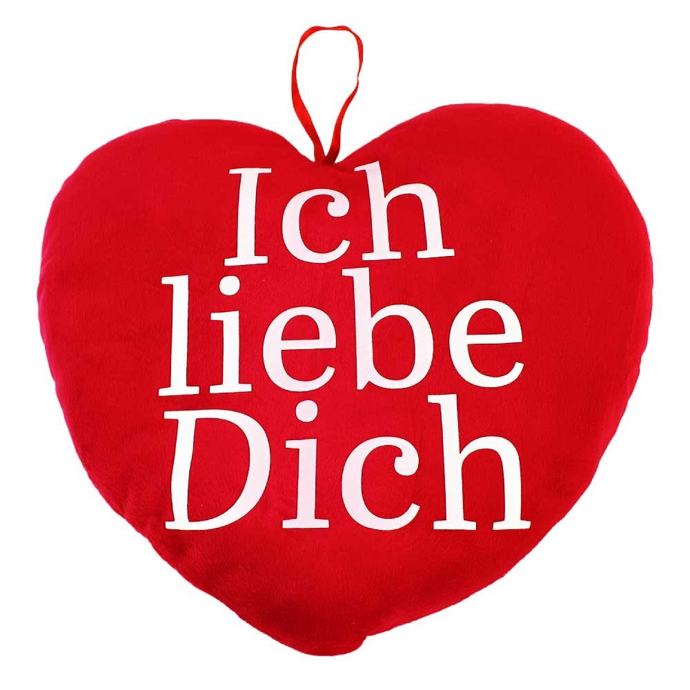SUNKID Dekokissen Ich Liebe Dich Kuscheltier Herz - ca. 34 x 30 cm