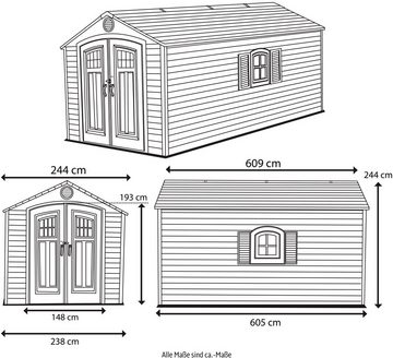 Lifetime Gerätehaus Giant, BxT: 244x609 cm, Kunststoff