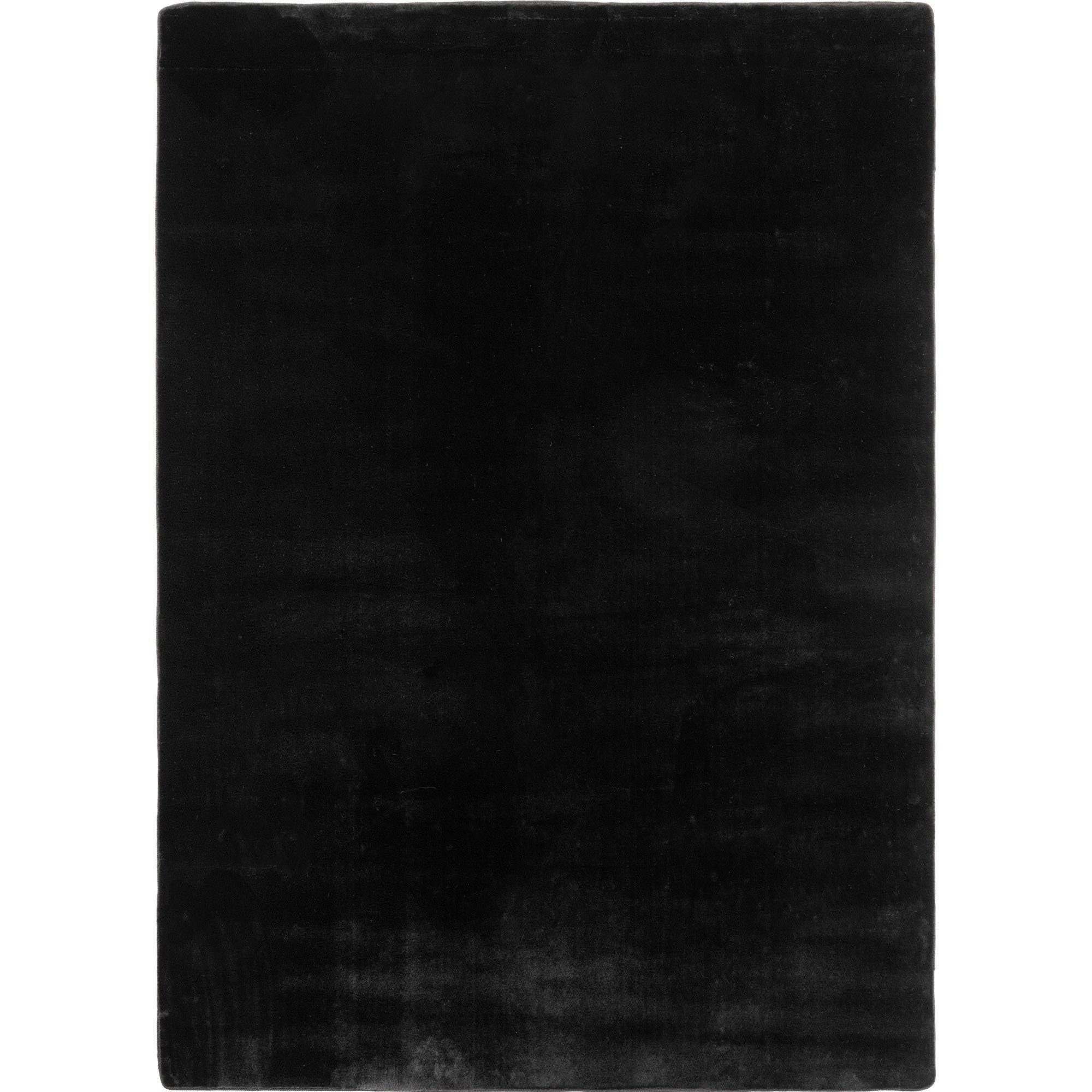 KADIMA DESIGN Teppich ISAR Wohnzimmer Waschbar Schlafzimmer Wohnzimmerteppich Esszimmer Uni, Rund, Höhe: 13 mm, Schwarz, 80x80 cm, Strapazierfähig Modern Esszim – Bild 2 von 5