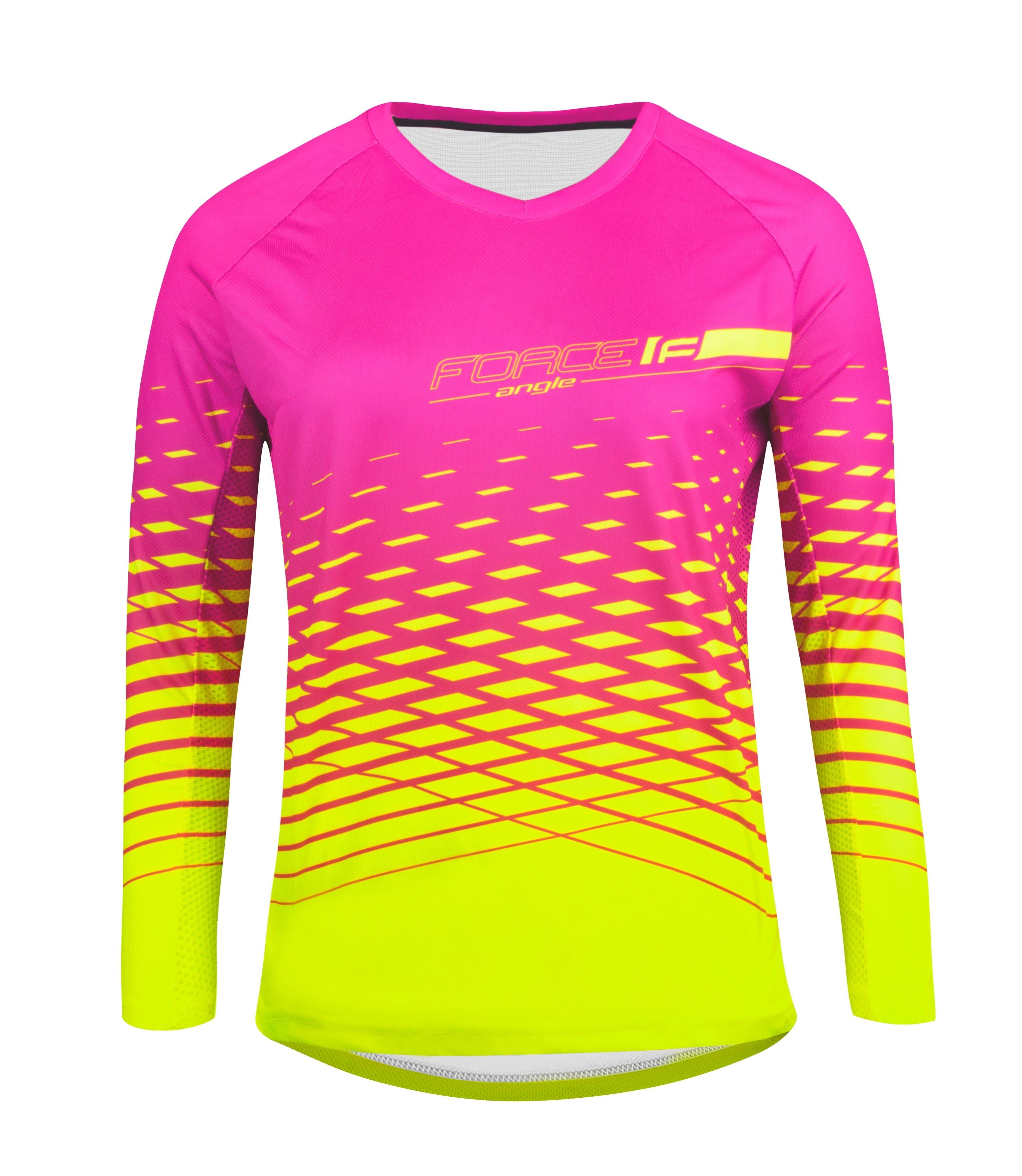 FORCE Radtrikot Jersey weites shirt F MTB ANGLE rosa-gelb