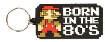 Nintendo Schlüsselanhänger Schlüsselanhänger Kinder Mini Super Mario Born in the 80´s 6 cm, Schlüsselanhänger Haustierschlüsselanhänger Geschenk Hund Frau Herren