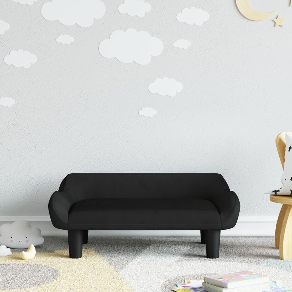 vidaXL Kindersofa, Kindersofa Schwarz 70x40x24 cm Samt