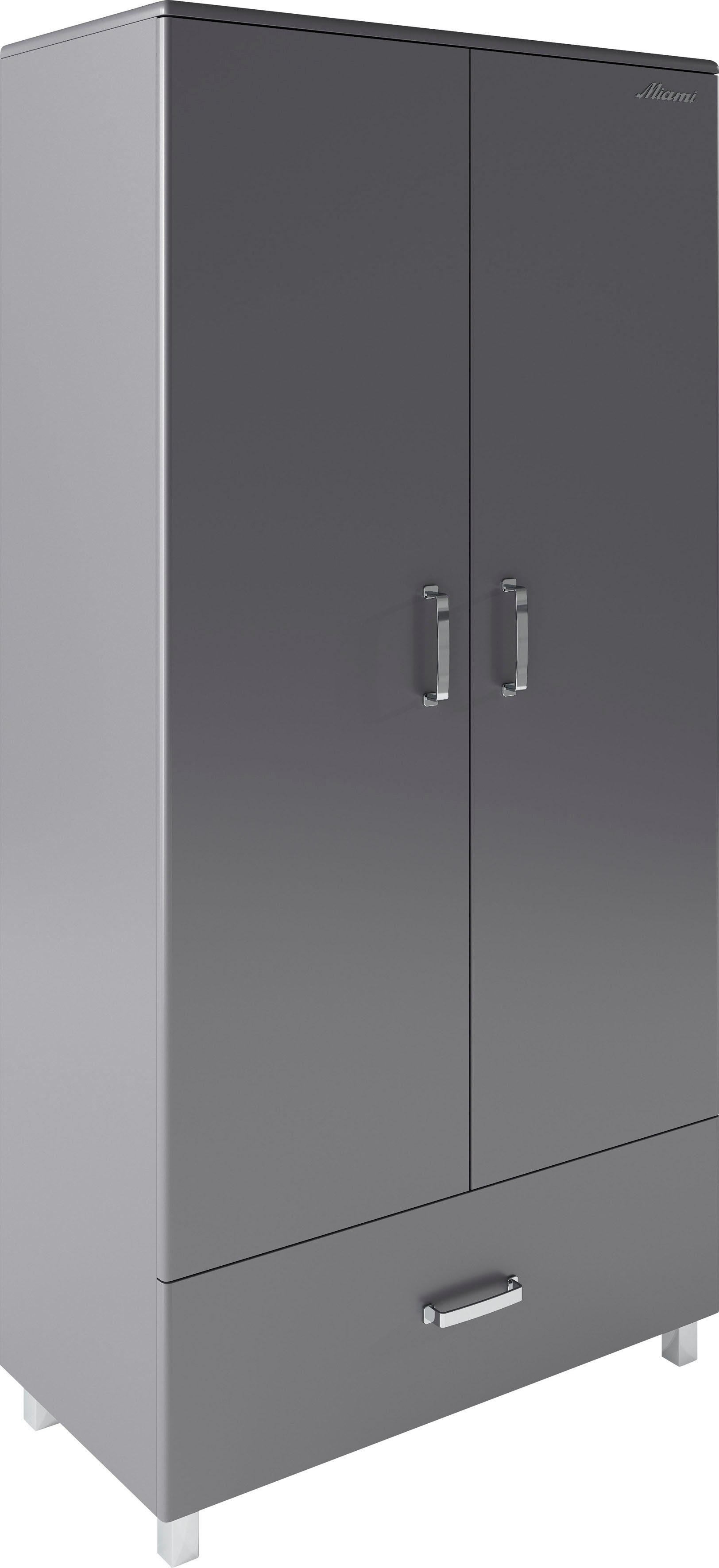 INOSIGN Kleiderschrank Miami Kleiderschrank Metallic Wahlweise | Grau Grau 3 mit Metallic oder Türen 2