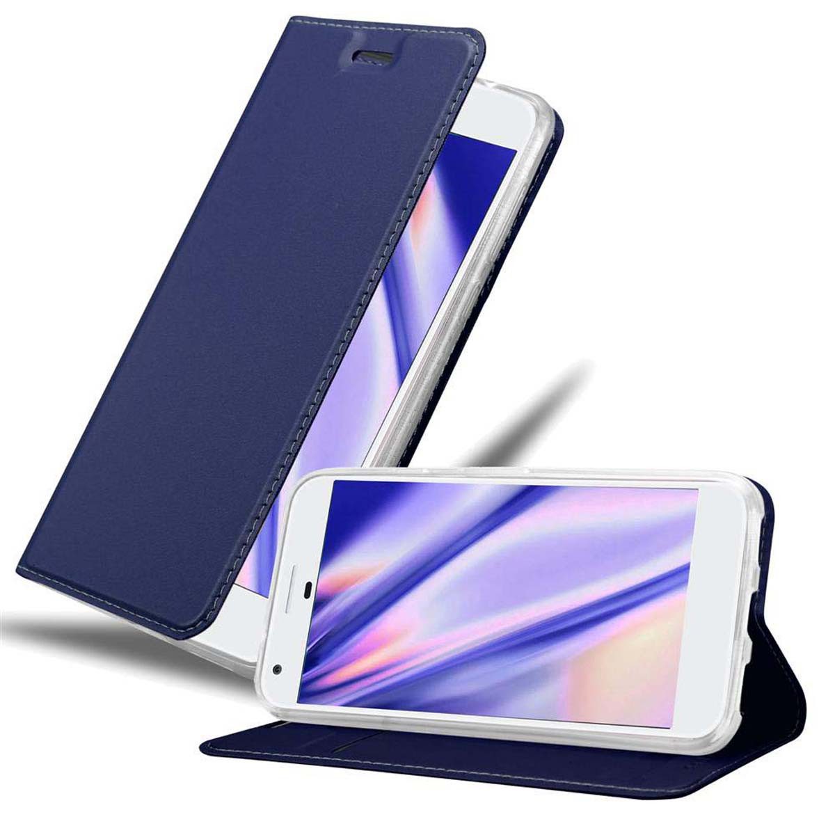 Cadorabo Handyhülle für Google PIXEL Hülle Google PIXEL, Schutzhülle Hülle mit Standfunktion, Magnetverschluss und Kartenfach