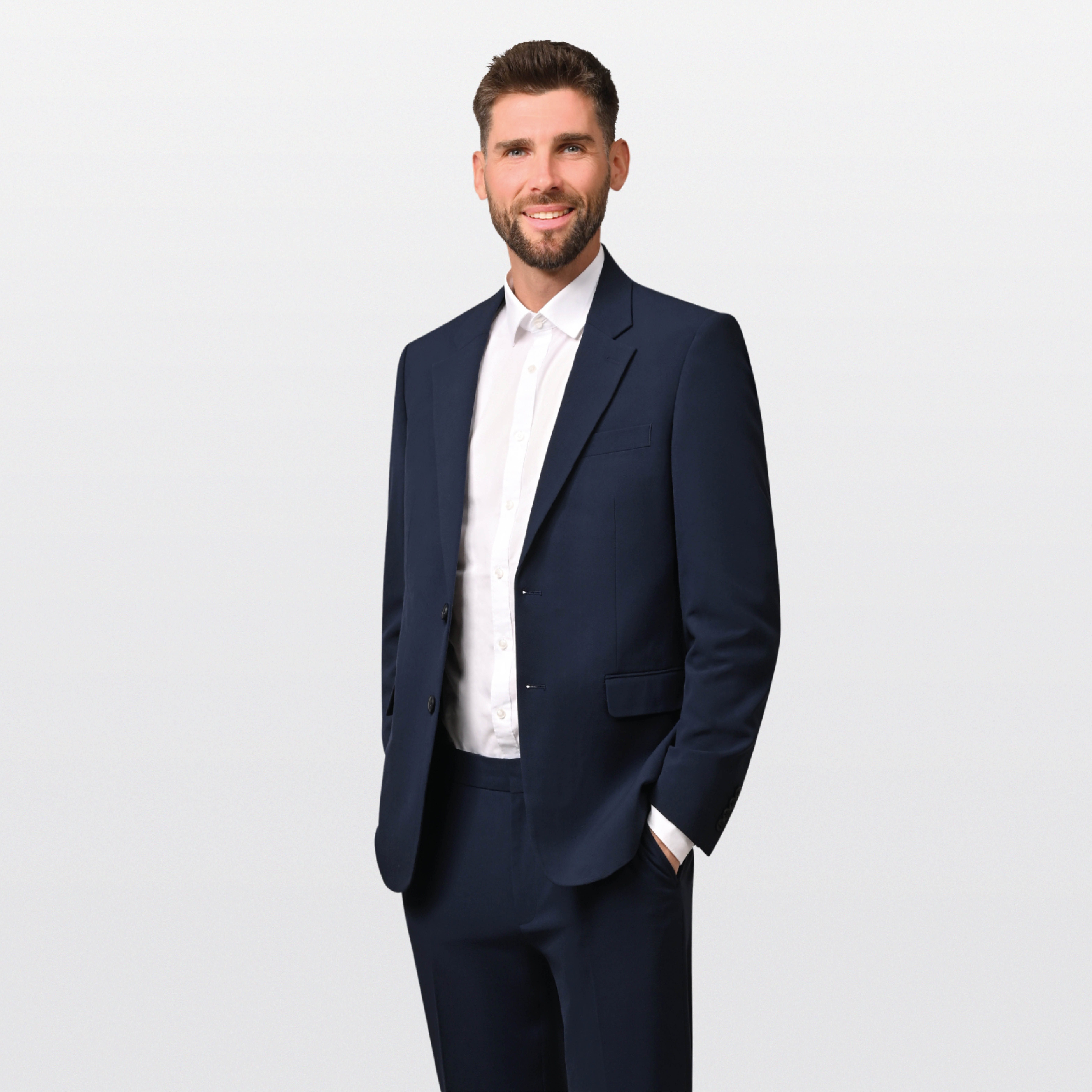 Hirschthal Anzug Herren Business Anzug Regular Fit (Anzughose & Sakko, 2-tlg., Anzug Set) im modernen Look, mit Kleidersack