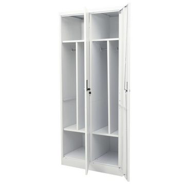 furnicato Kleiderschrank Hellgrau 80x50x180 cm Stahl