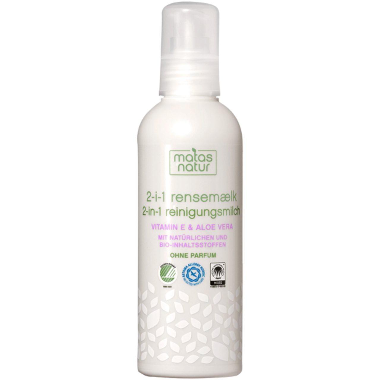 Matas Gesichts-Reinigungsmilch Natur 2-in-1 Reinigungsmilch, Reinigt das Gesicht und entfernt Augen-Make-up in