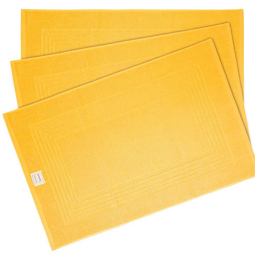 Dyckhoff Badematte 3 Badvorleger NATURE 50x80cm - amber, Waschtemperatur bis 60 °C, Trockner geeignet, Baumwolle, quadratisch