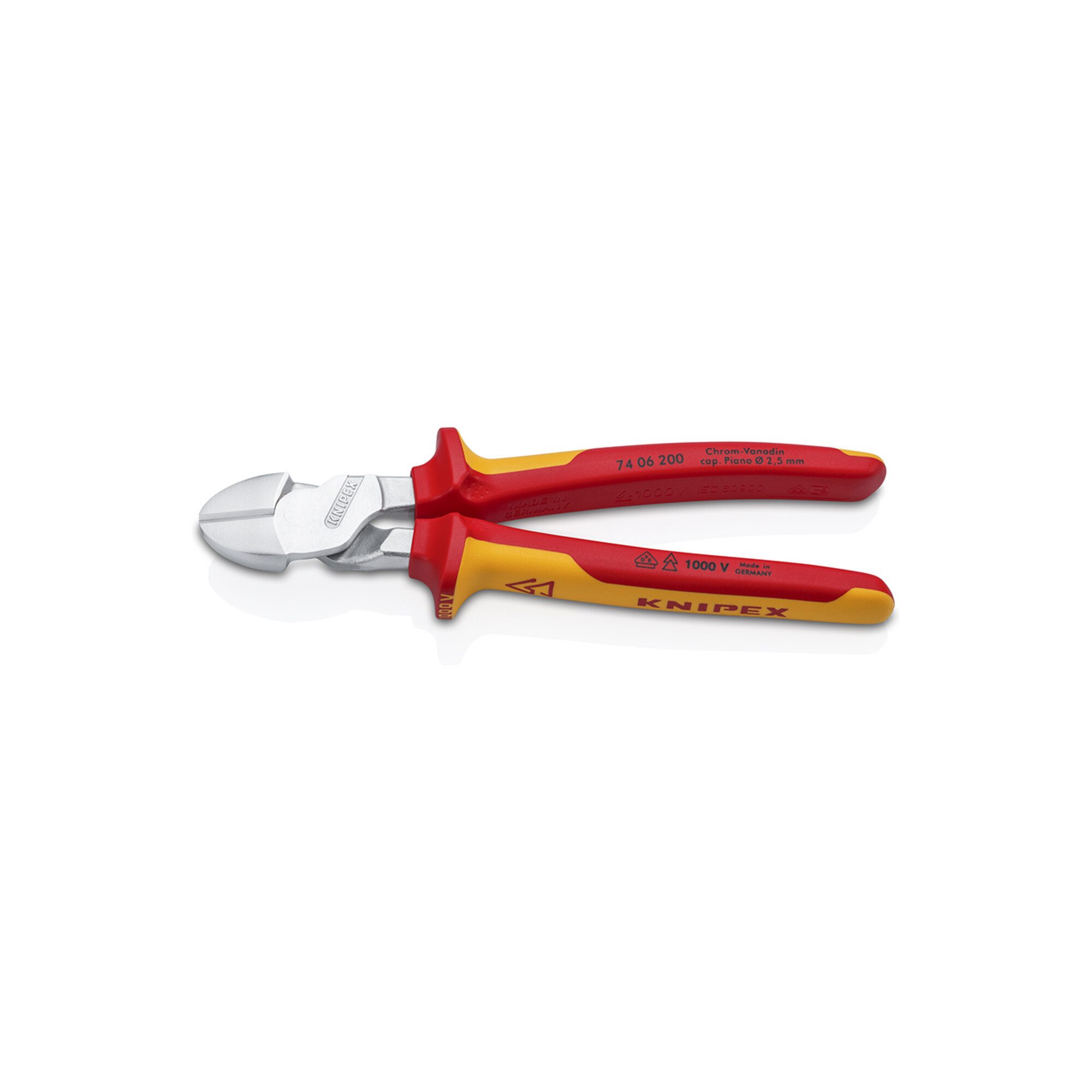 Seitenschneider KNIPEX 74 06 200 Kraft-Seitenschneider isoliert mit Mehrkomponenten-Hü
