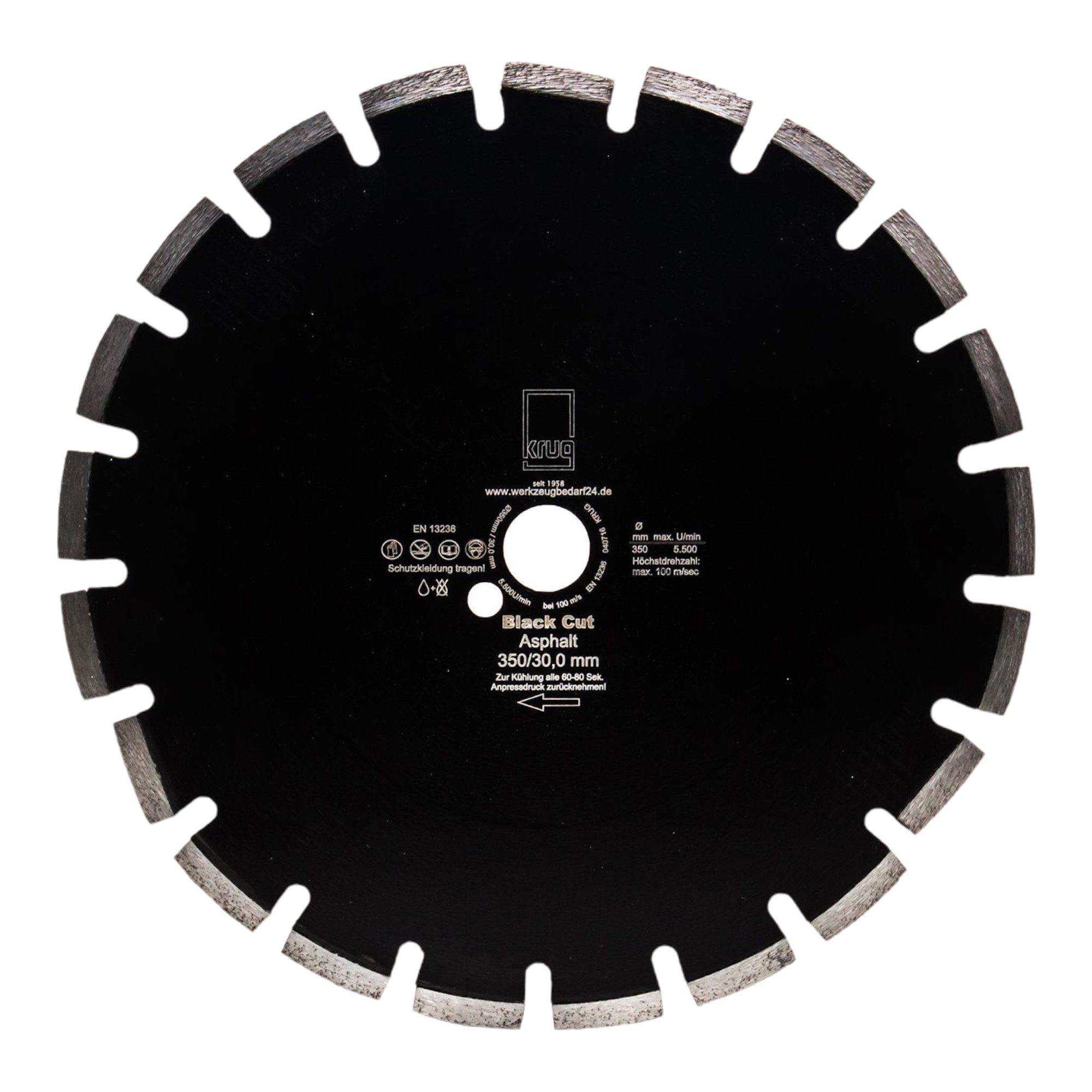 Fritz Krug Trennscheiben Diamantscheibe Black Cut 450/25,4 mm für Asphalt, Kalksandstein