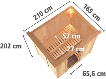 Karibu Sauna Bedine, BxTxH: 210 x 165 x 202 cm, 68 mm, (Set) ohne Ofen