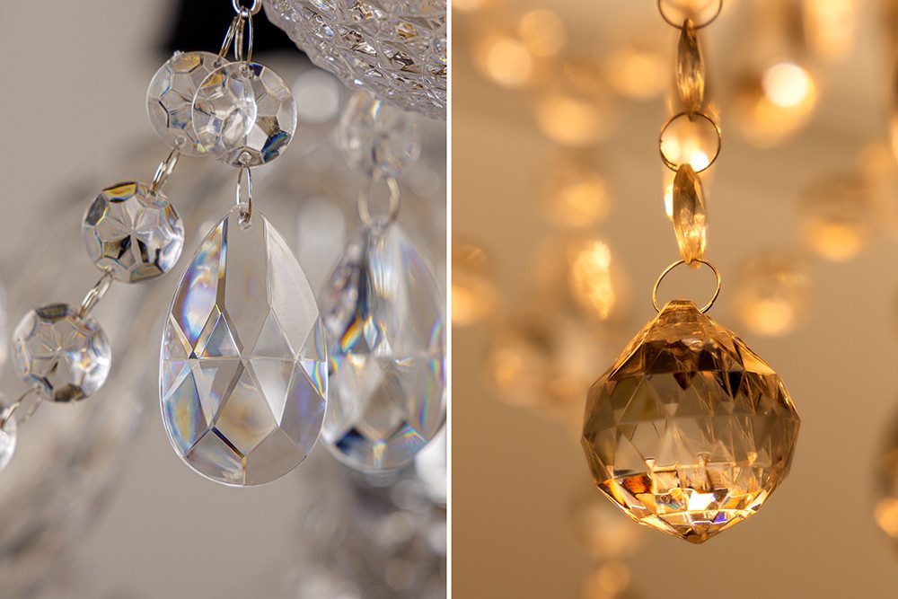 riess-ambiente Kronleuchter CRYSTAL XL 80cm klar (transparent) · Hängeleuchte mit Kristall-Design, keine besonderen Funktionen, ohne Leuchtmittel, 15-armiger Lüster · Acrylglas · Wohnzimmer · mit Schirmen · Barock