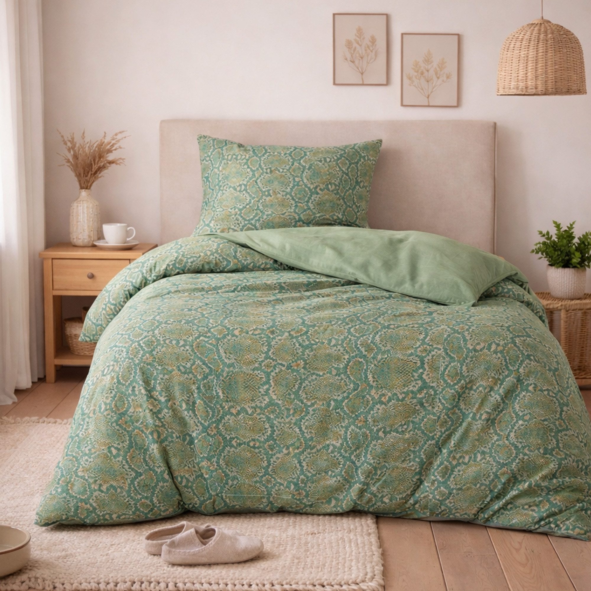 Byrklund Bettwäsche Byrklund, Baumwolle, 2 teilig, 135x200/80x80cm, mit Reißverschluss, atmungsaktiv, weich, anschmiegsam