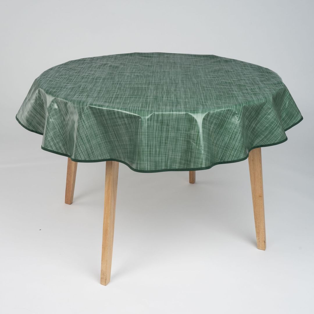 laro Tischdecke 140cm runde Wachstuchtischdecke Saum-Eingefasst Leinenoptik günstig online kaufen