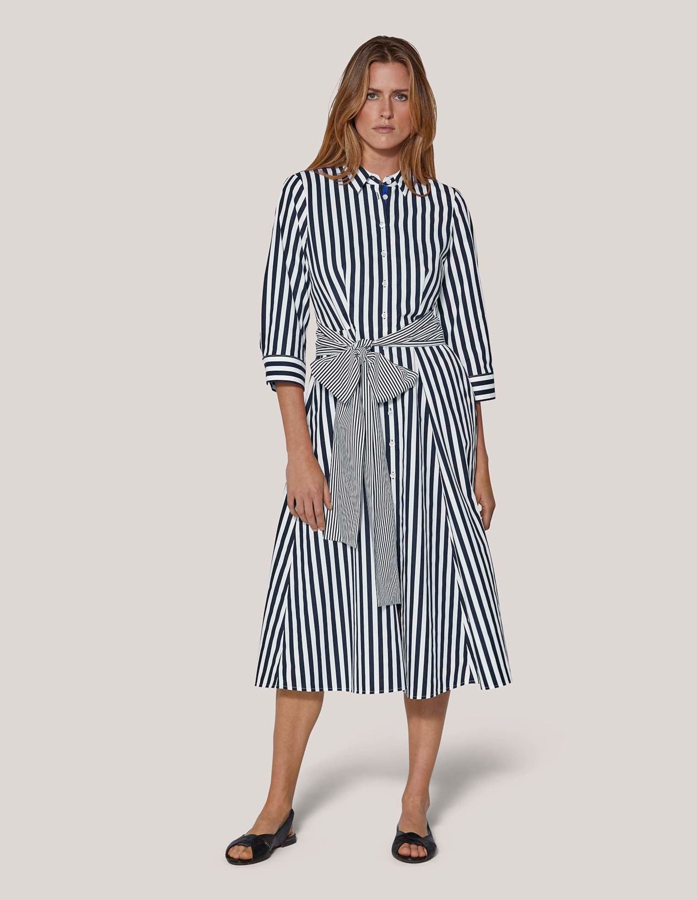 MADELEINE Midikleid Gestreiftes Hemdblusenkleid mit Bindeschärpe günstig online kaufen