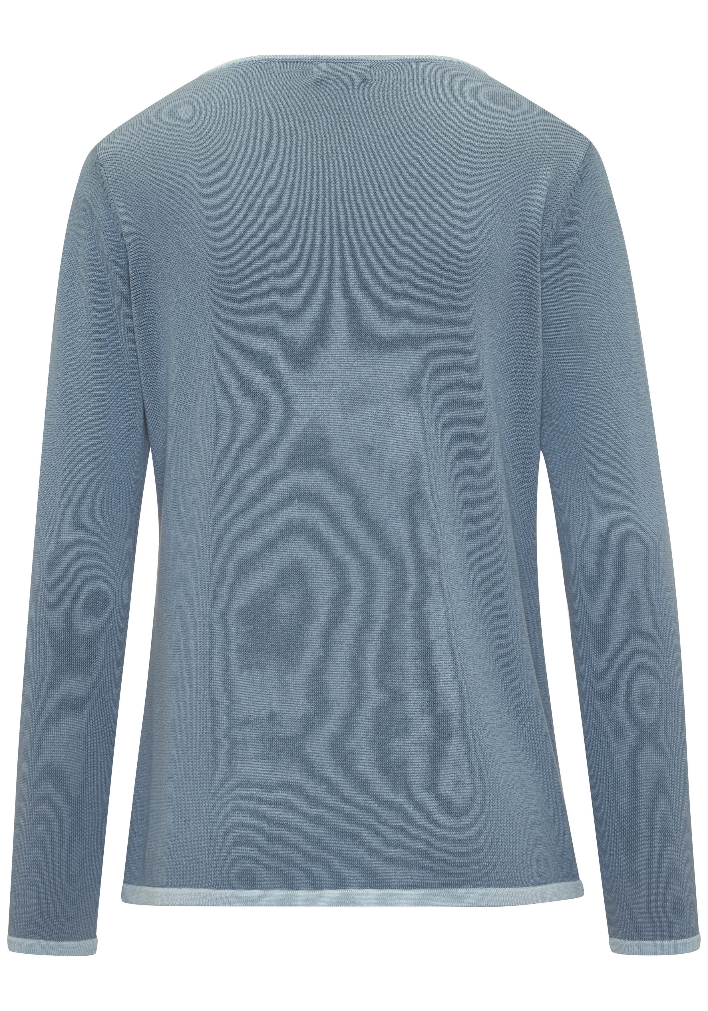 Vivance by Lascana V-Ausschnitt-Pullover mit Kontrastkanten an den Abschlüssen Basic-Pullover mit V-Ausschnitt, weicher Feinstrickpullover, casual – Bild 4 von 5