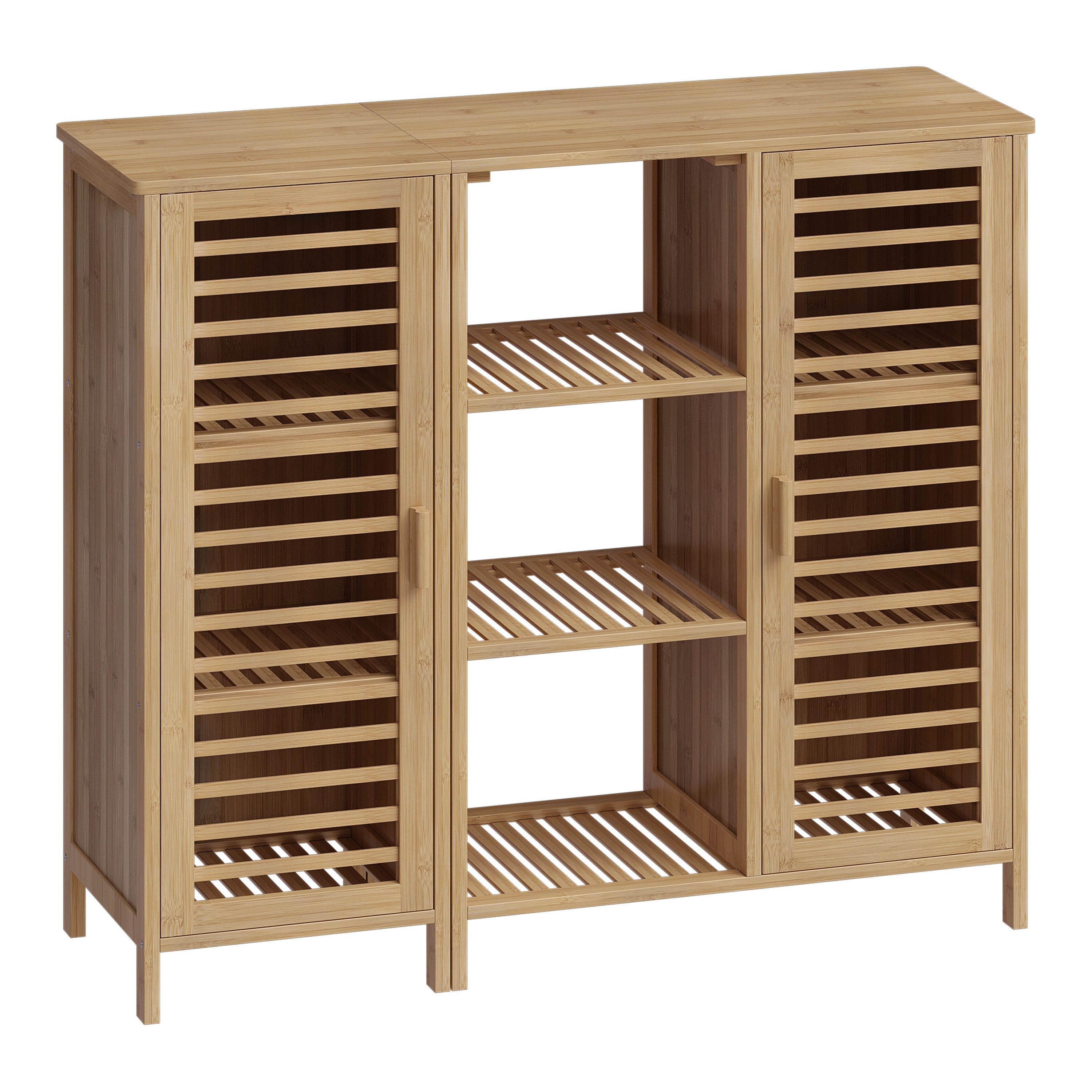 Bellamio Hochschrank Newa Badezimmerschrank aus Bambus, günstig online kaufen