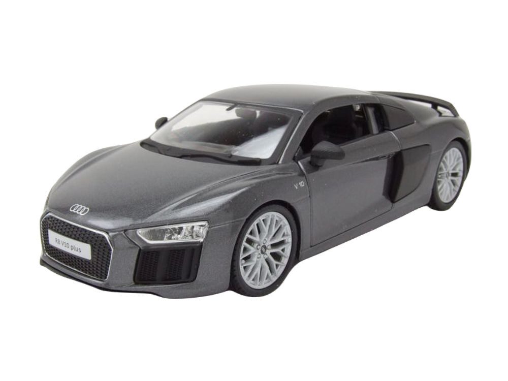 Maisto® Modellauto Audi R8 V10 Plus 2015 grau metallic, Maßstab 1:24