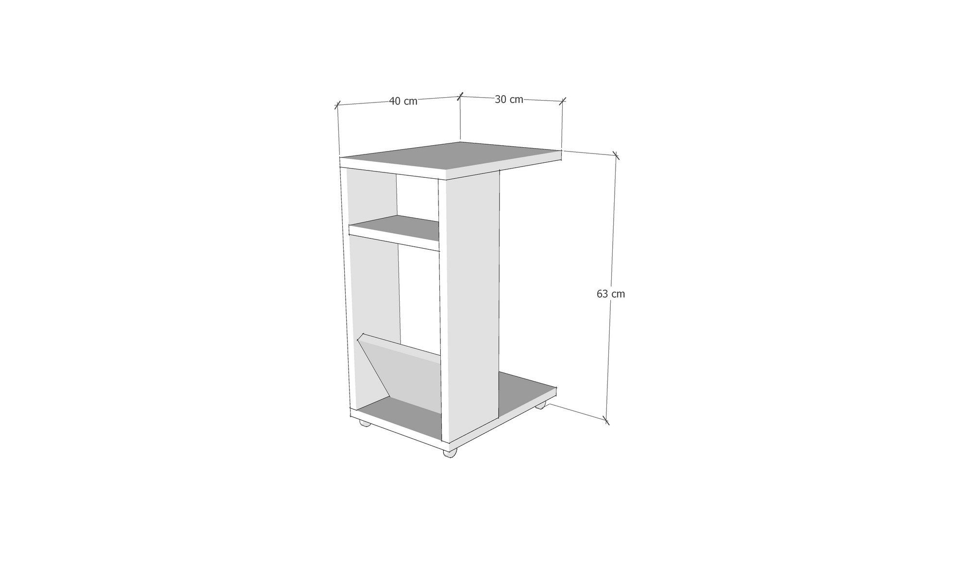 63x30x40 Couchtisch Filinta cm Skye Anthrazit, Decor KLN,