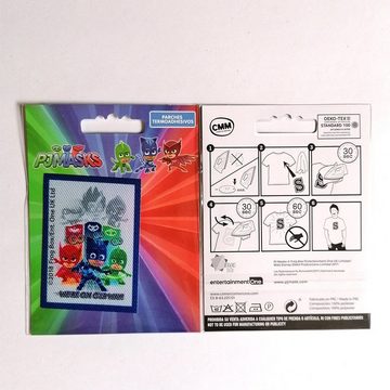 Disney Aufnäher Bügelbild, Aufbügler, Applikationen, Patches, Flicken, zum aufbügeln, Polyester, PJ Masks WE´RE ON OUR WAY 1 - Größe: 5,0 x 6,8 cm