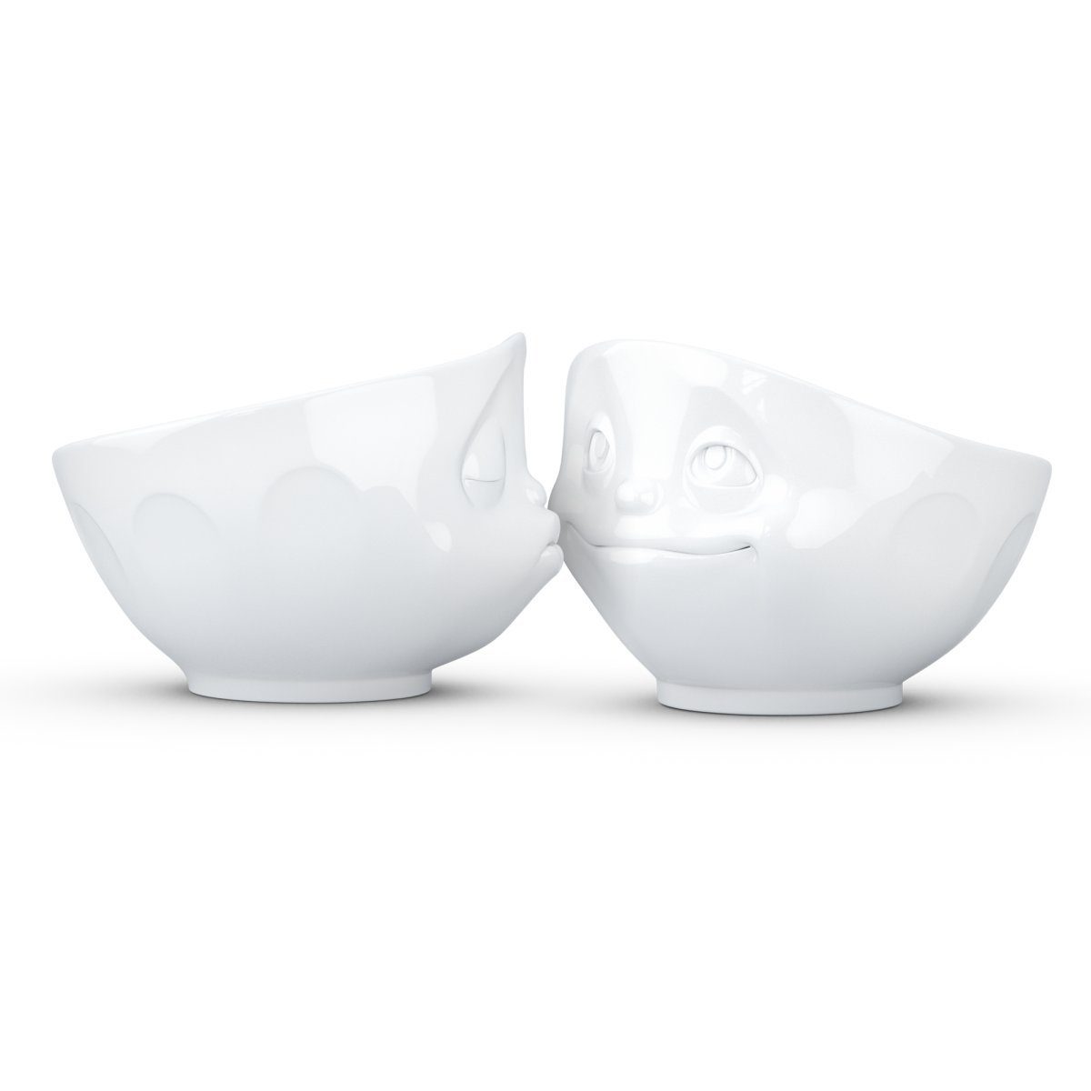 FIFTYEIGHT PRODUCTS Müslischale Valentinstag-Set: Liebesgeschichte - Schalen-Set 2-tlg. je 500 ml in weiß - Schalen-Set 2-tlg. je 500 ml - 1 Set
