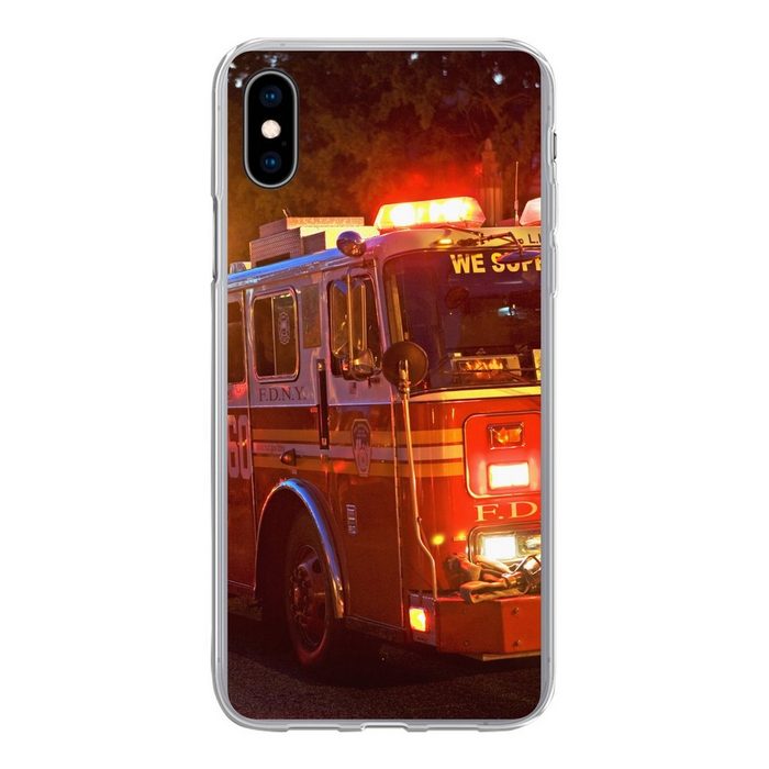 MuchoWow Handyhülle Feuerwehrfahrzeuge von New York City Handyhülle Apple iPhone Xs Max Smartphone-Bumper Print Handy