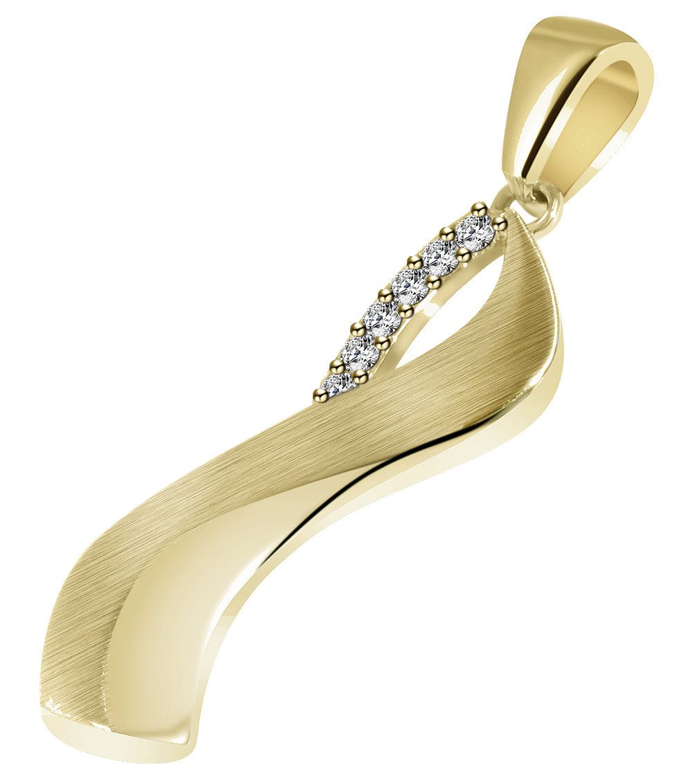Kettenanhänger Anhänger aus 333 Gold mit Zirkonia