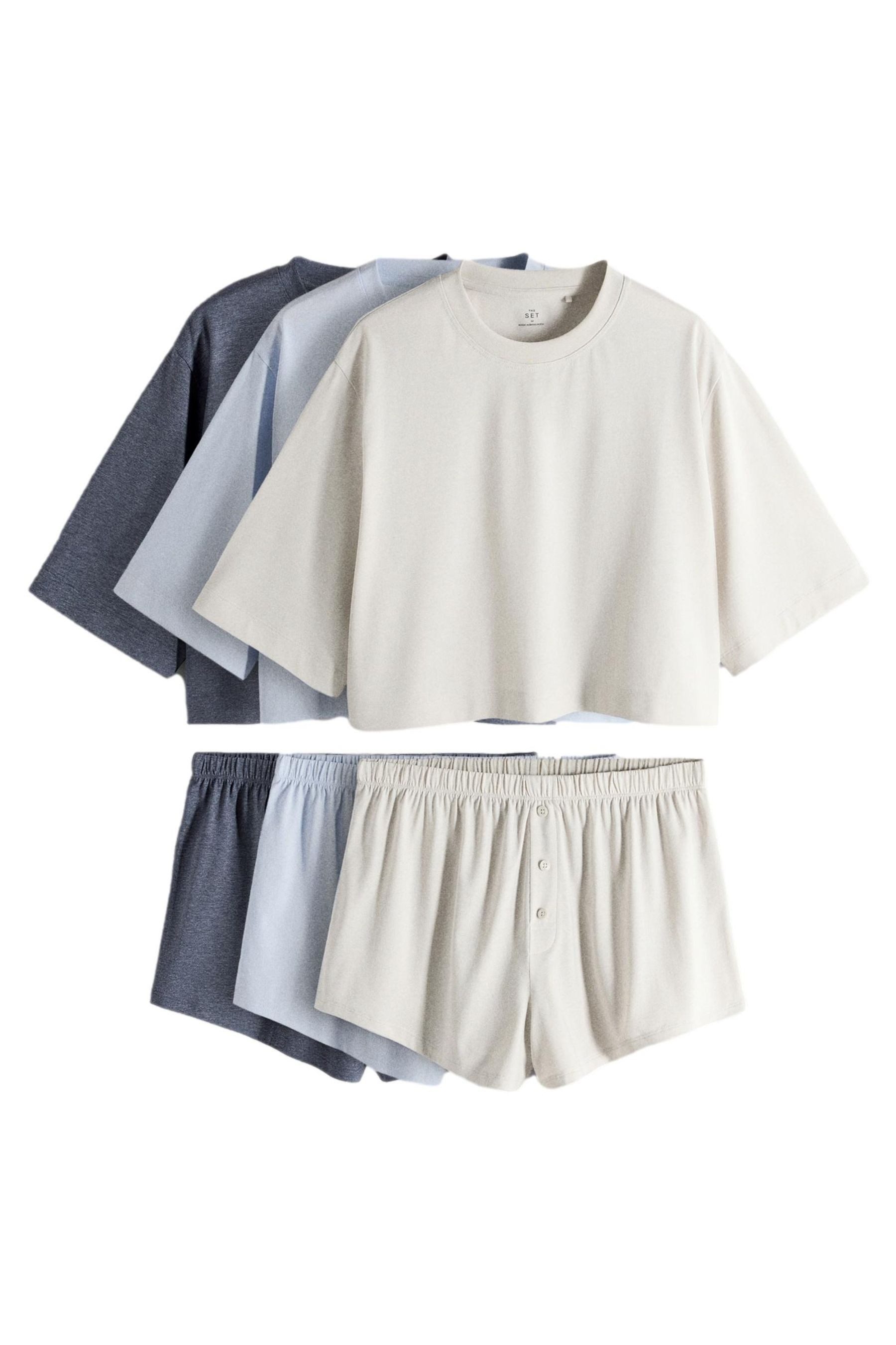 Pyjama The Set kastiges Essentials Schlafanzug, 3er-Pack