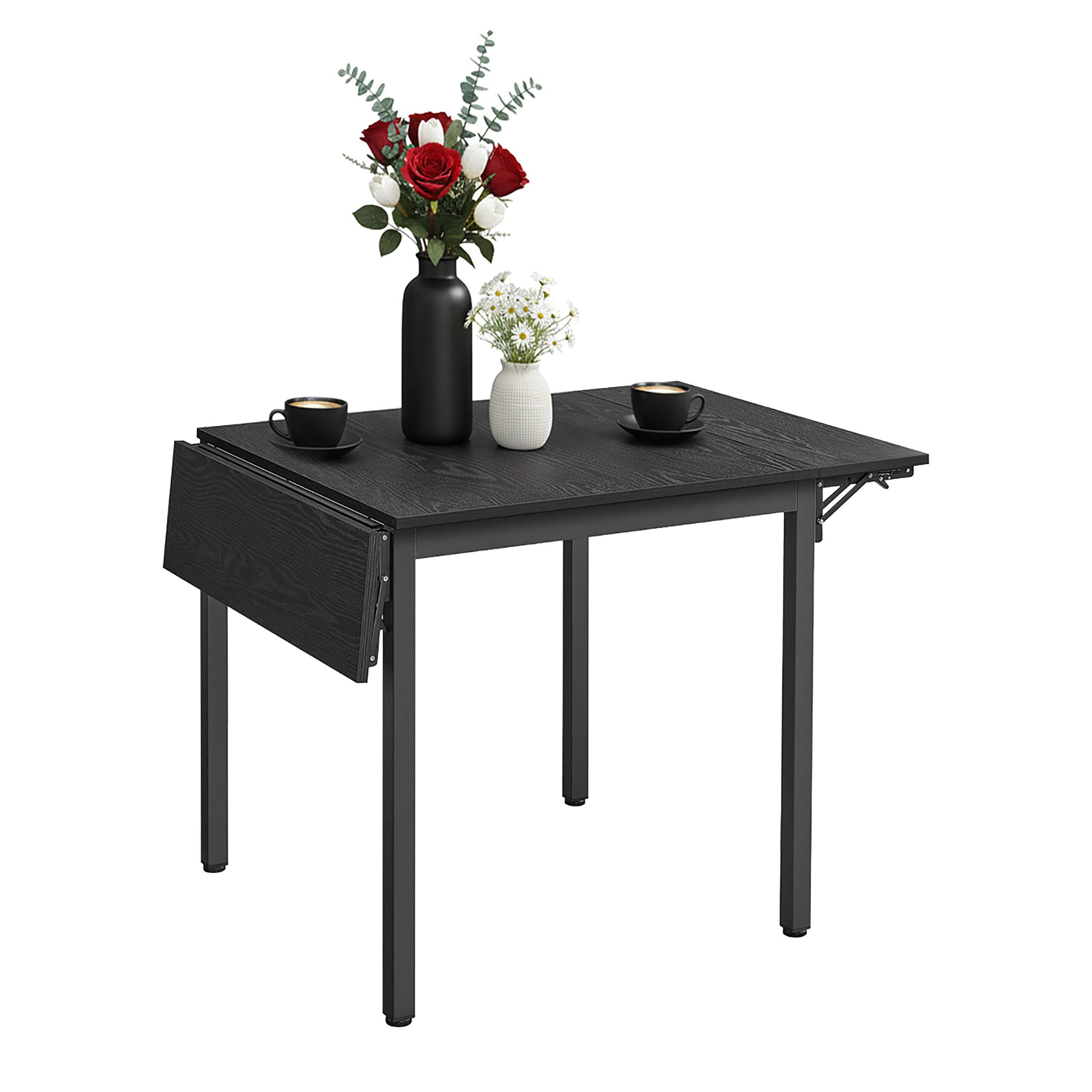relaxdays Klapptisch Esstisch klappbar 2 bis 4 Personen, schwarz