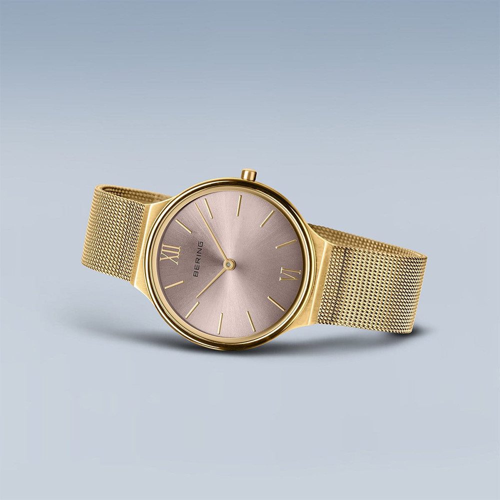 Bering Quarzuhr Bering Ultra Slim gold poliert/gebürstet 18434-336 18434-336, Hochwertiges Produkt mit zeitlosem Design, sorgfältiger Verarbeitung