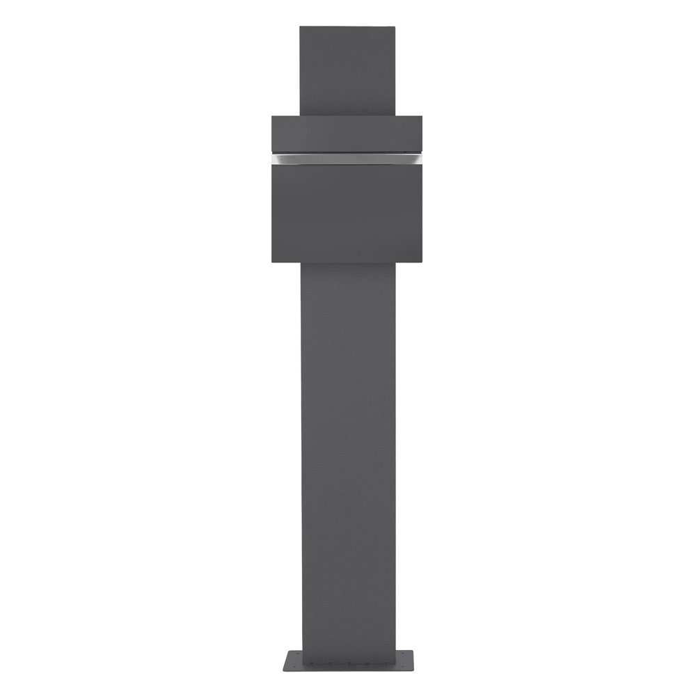 ML-DESIGN Standbriefkasten Briefkasten Postkasten mit Zeitungsfach, inkl. Standfuß, Briefkastenanlage mit Ständer Anthrazit 170cm Mailbox mit Pfosten