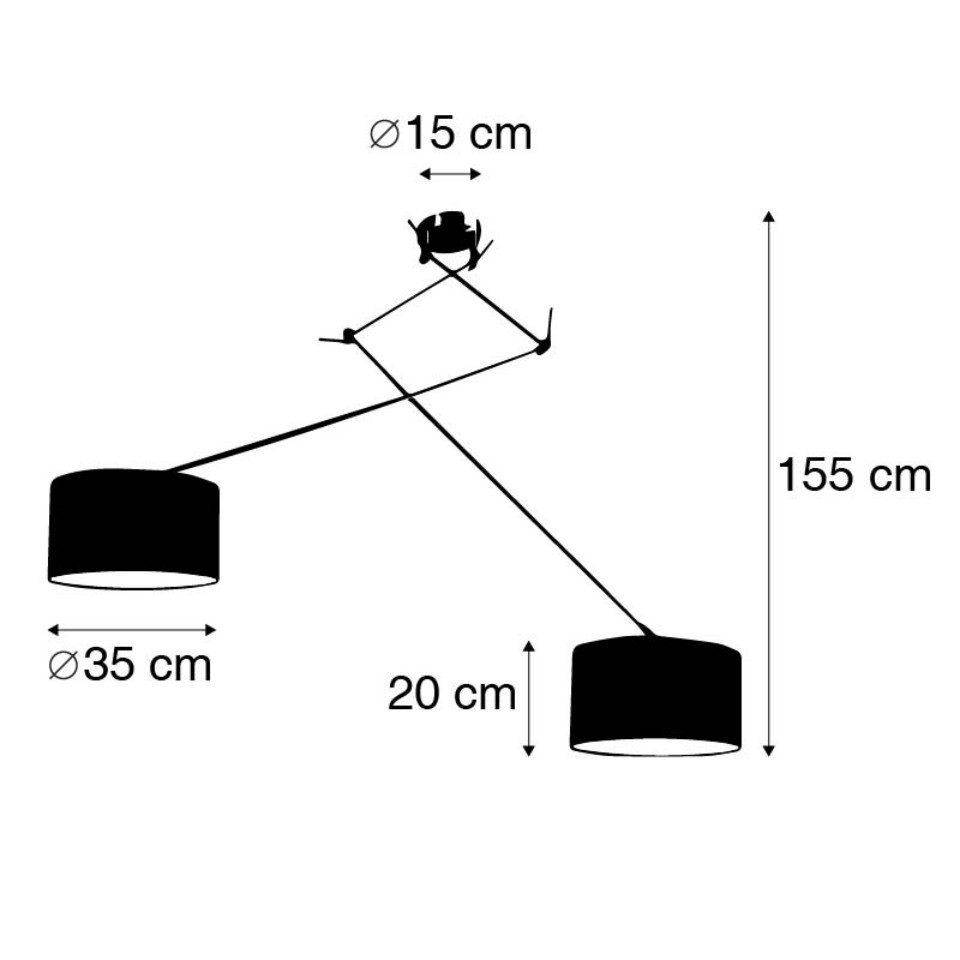 Qazqa Pendelleuchte Blitz, ohne Leuchtmittel, Warmweiß, QAZQA Hängeleuchte, e27, Grau, Stahl, Modern