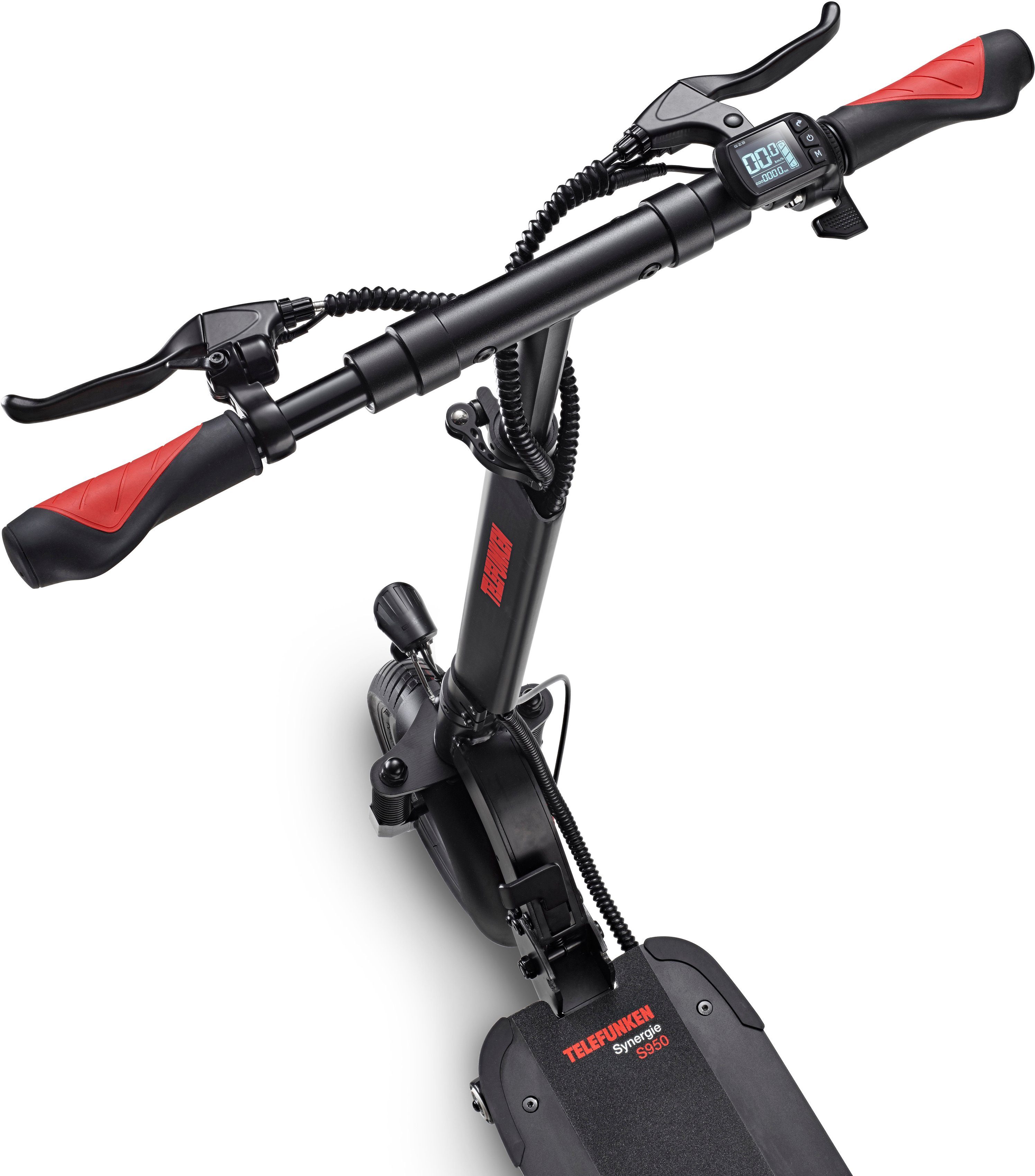 Telefunken E-Scooter Synergie S950, 20 km/h, (bis zu 50 km Reichweite, höhenverstellbar, faltbar, Scheibenbremsen), 350 W, mit Straßenzulassung, E-Scooter mit ABE