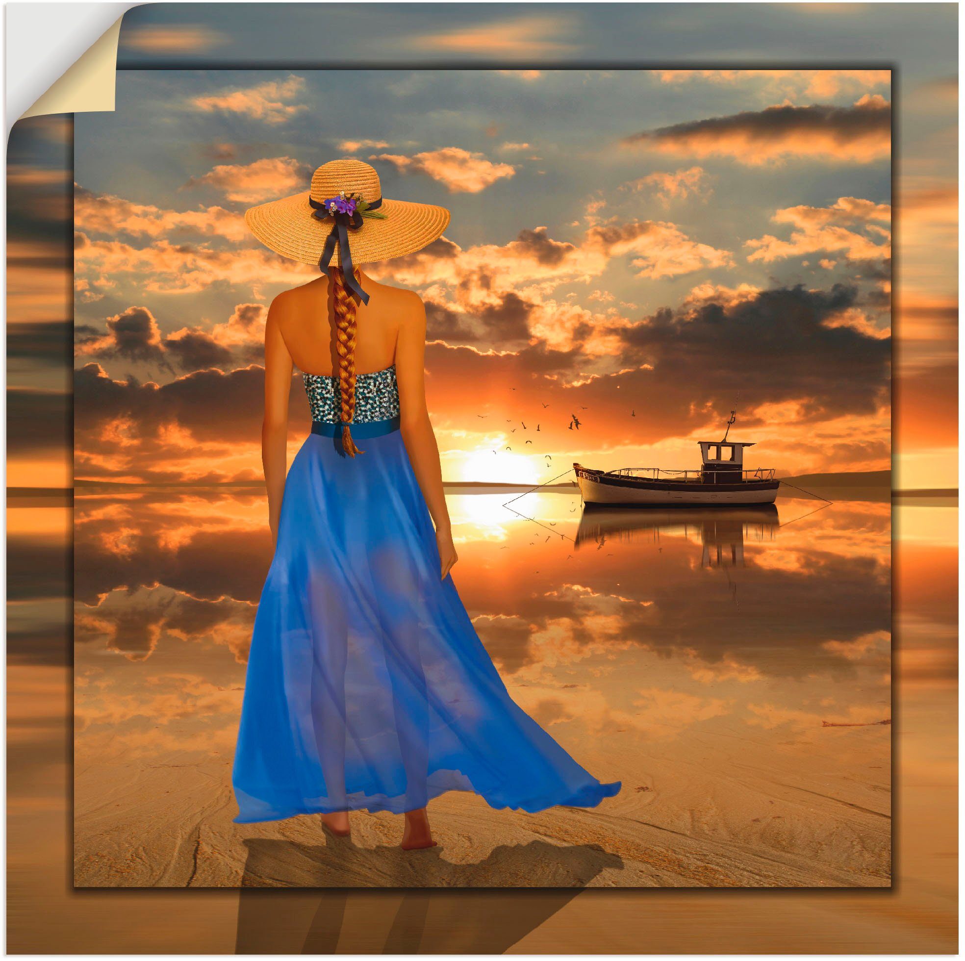 Artland Wandbild Sommergefühle, Frau (1 St), als Leinwandbild, Wandaufkleber oder Poster in versch. Größen