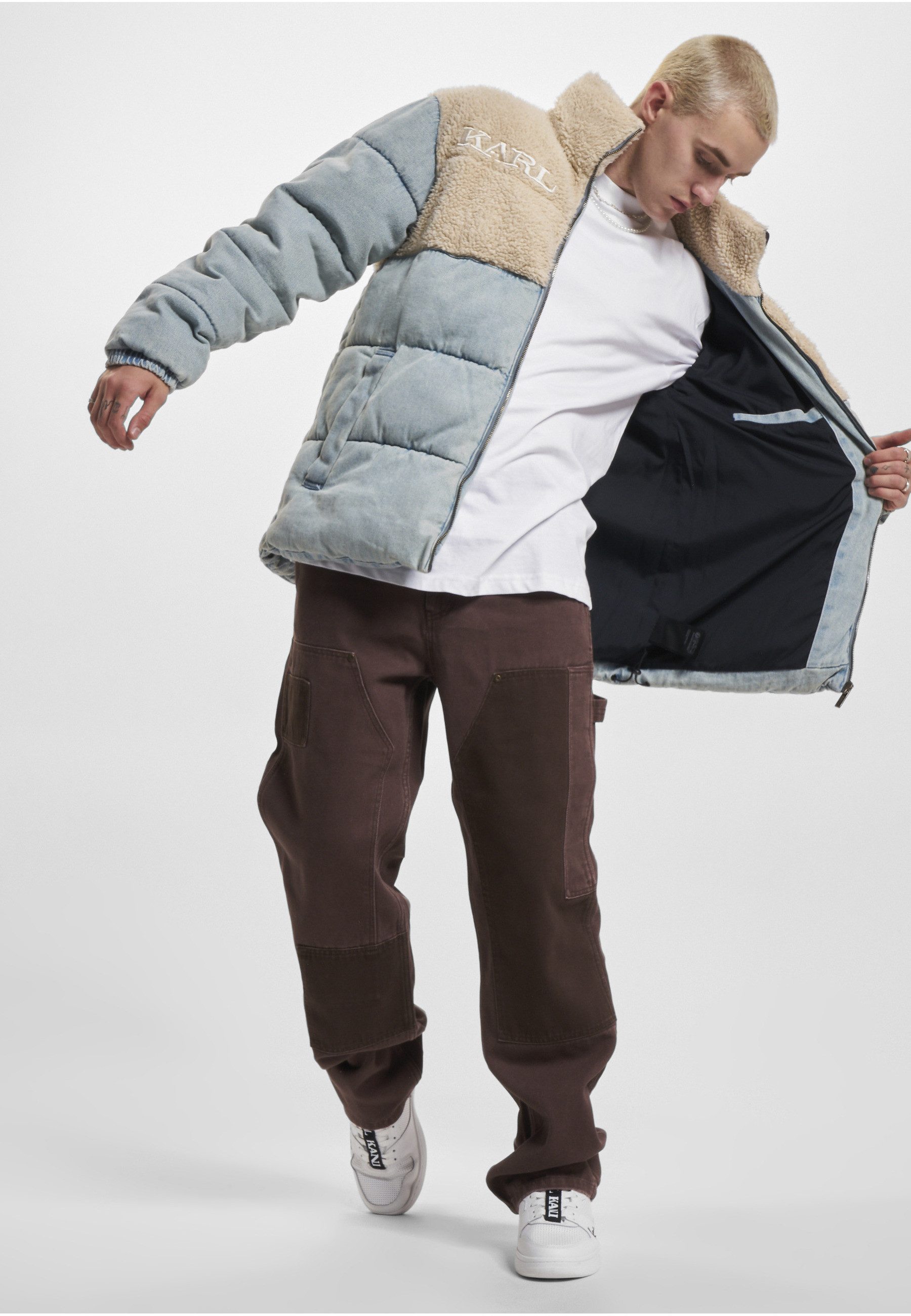 Karl Kani Winterjacke Karl Kani Herren KM234-036-1 KK Retro Denim Teddy Puffer Jacket (1-St)