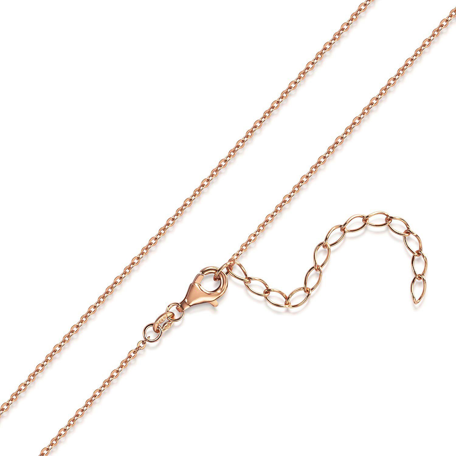 Materia Gliederkette Damen Rosegold Ankerkette 42-47cm K140, Sterlingsilber, rosevergoldet