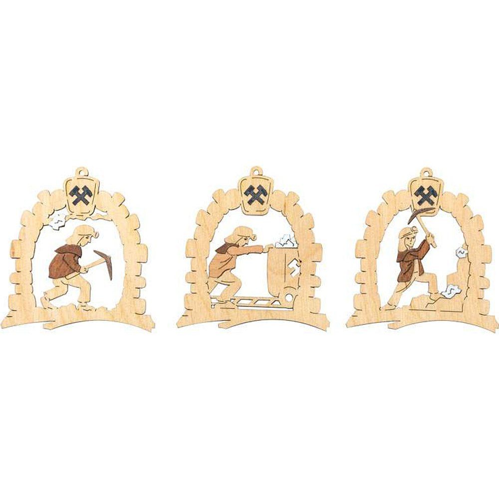 Kuhnert Dekohänger Christbaumschmuck Bergmann (6er-Set - 7cm) von Drechslerei Kuhnert
