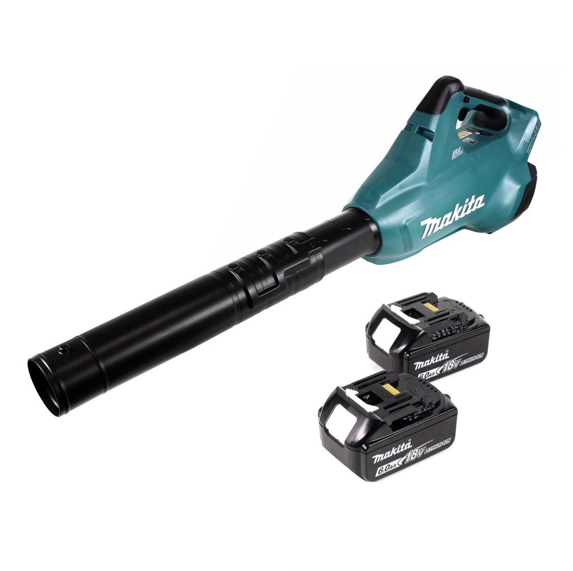 Makita Akku-Laubbläser DUB 362 2x18 Volt Akku Laubbläser Akku-Gebläse + 2x 6 Ah Akku - ohne