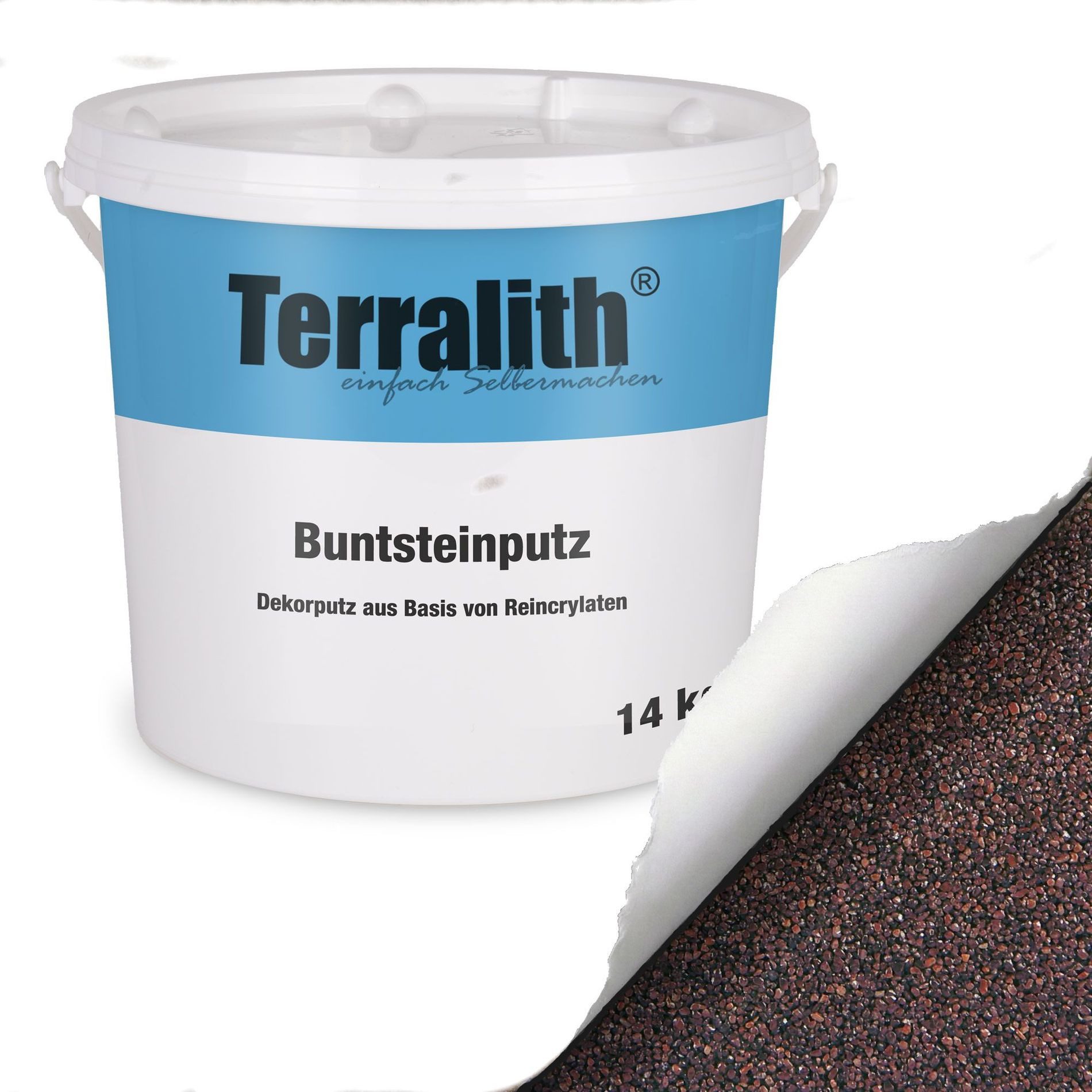 Terralith® Kunstharzputz Buntsteinputz Mosaikputz 2mm -14 kg- BSP57 (Eimer, Verarbeitungsfertig) Dekorationsputz aus Marmor-Granulat bzw. eingefärbter Körnung