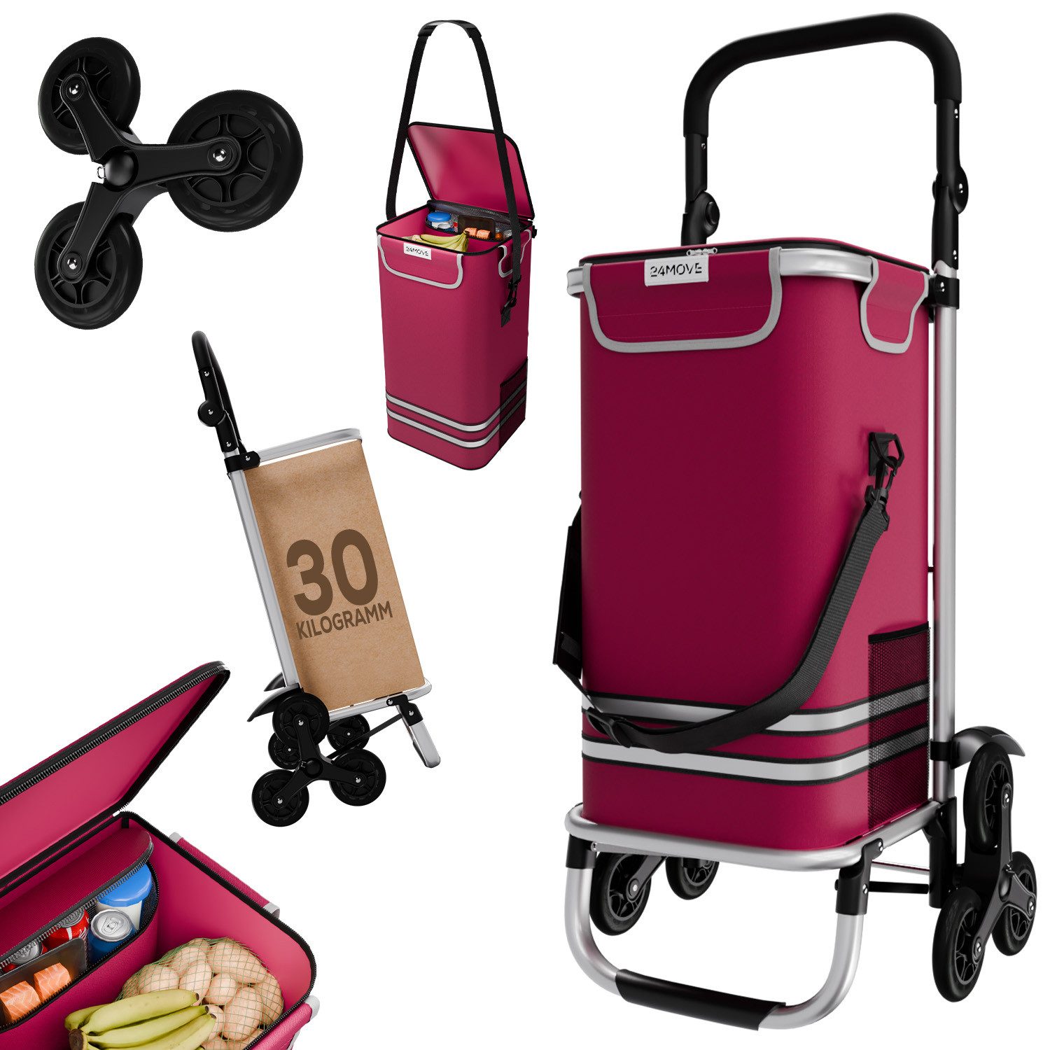 24Move Einkaufstrolley Einkaufstrolley mit 55L, 3in1 günstig online kaufen