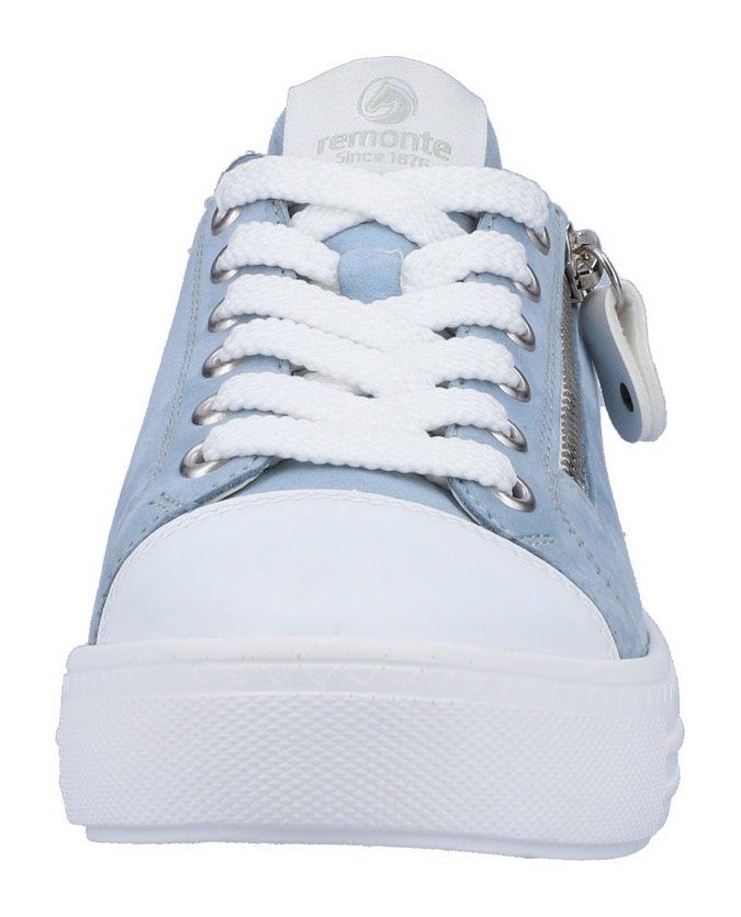 Fußbett Remonte hellblau-weiß Sneaker herausnehmbarem mit
