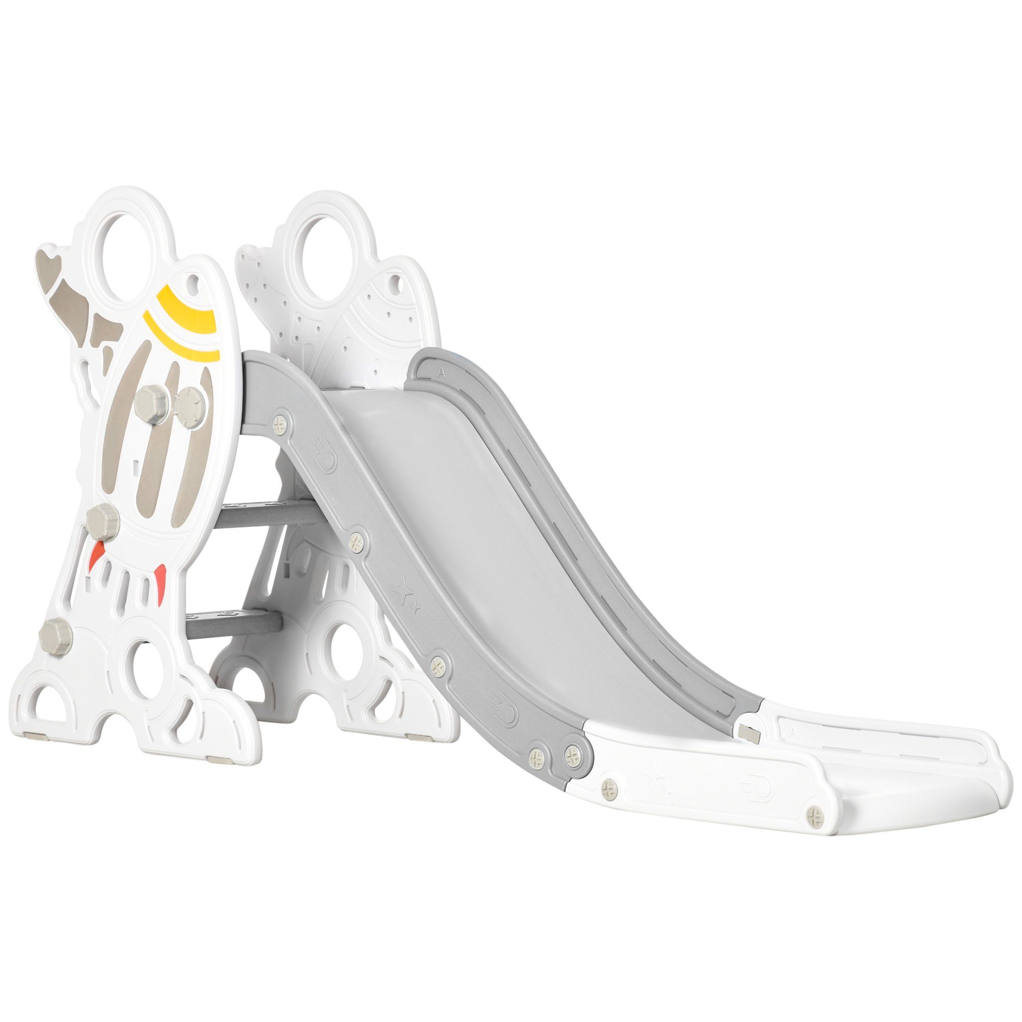 Rutscher Baby Rutsche, Kleinkinderrutsche für Indoor, Outdoor, Grau, Weiß