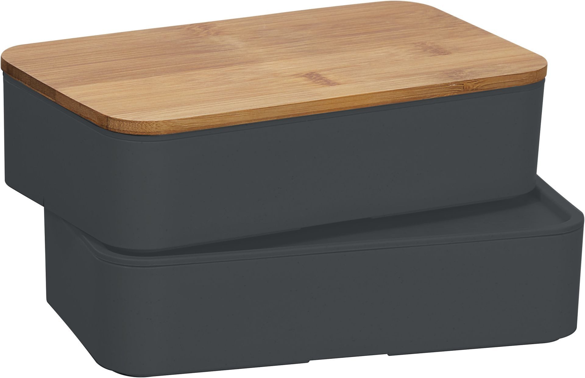 JD Sales Lunchbox hochwertige Doppel-Lunchbox mit Besteck und Schneidbrett aus Bambus, (1-tlg), nachhaltig Produziert