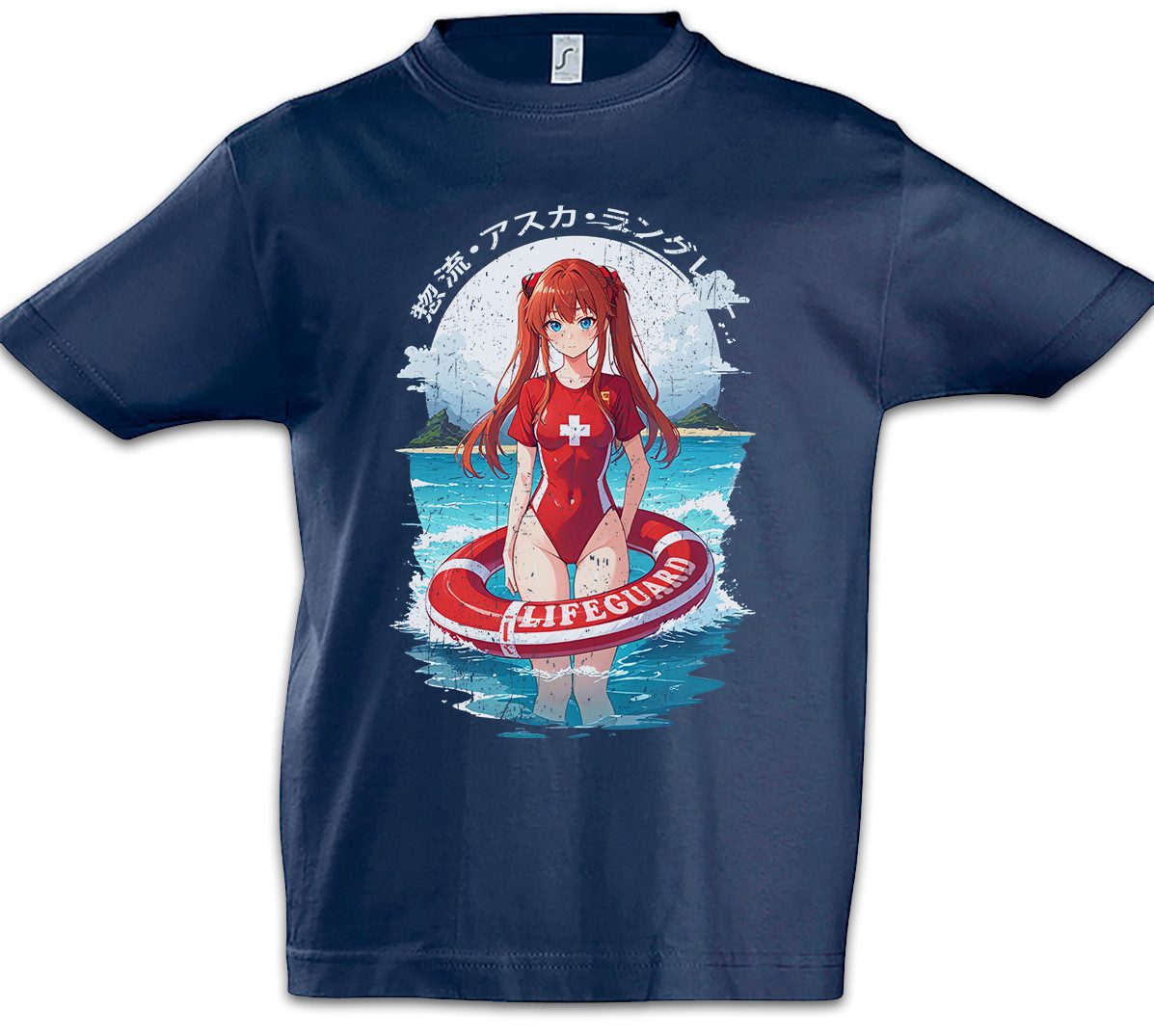 Print-Shirt Langley Lifeguard Kinder T-Shirt Genesis Nerv Asuka Neon Gendo