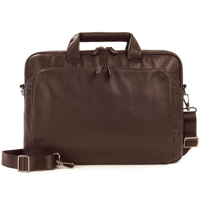 Tucano Laptop-Hülle Tucano One Premium Slim case Leather Notebooktasche Schultertasche 15 Zoll braun